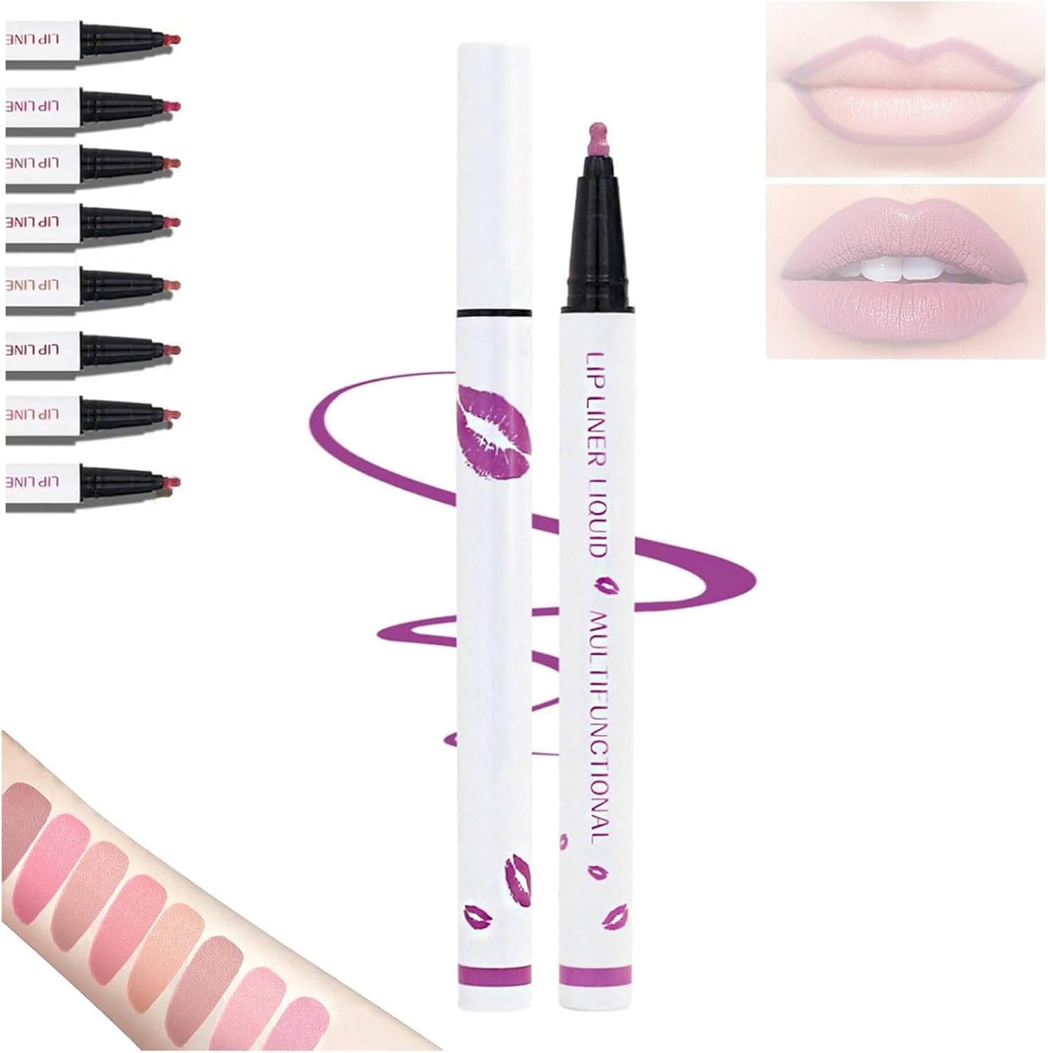 Cool Story Longwear Liquid Lip Liner, Cool Story Lip Liner Stain, Cool Story Long Lasting Lip Liner, Submarine Lip Liner, Liquid Lip Liner Pen, 2-In-1 Waterproof Longwear Liquid Lip Liner (08#) - 02 image number 5