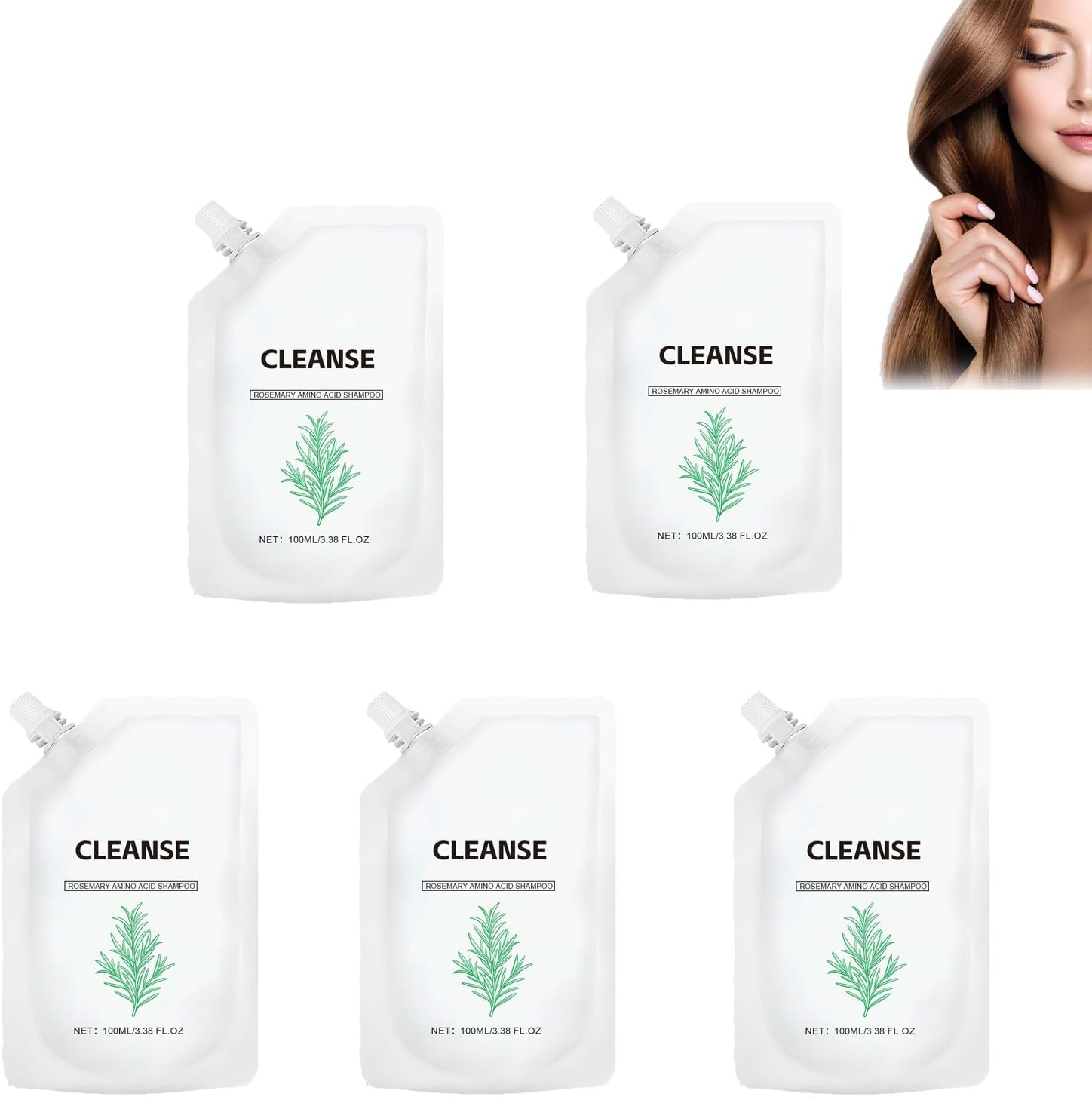 Rosemary Hair Shampoo for Thinning Hair Women and Men,Volumizing & Clarifying Shampoo for Daily Care,Routine Wellness Sha/Mpoo,Hair Sha/Mpoo Fors Women and Men,Rosemary Fo/R Thinning (5 PCS) - 3 Pcs image number 2