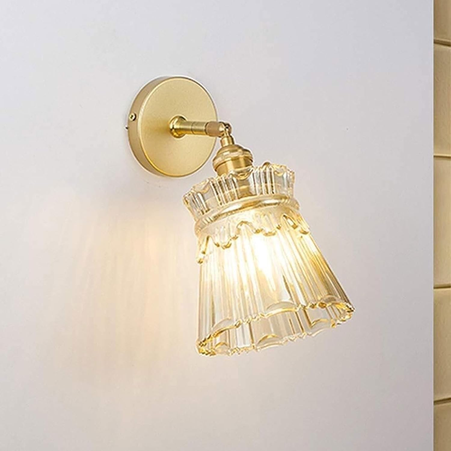Adjustable Retro Wall Sconce Industrial Brass Wall Light E27 Bulb Holder with Clear Glass Shade for Vanity Mirror Lighting Wall Lighting image number 4