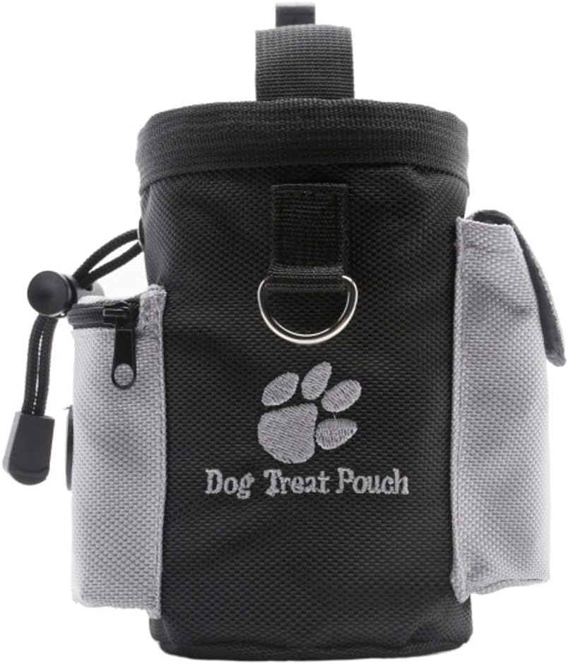 Dog Treat Pouch Bag Training Pouch Reward Pouch Bait Bag Dog Treat Carrier Holder with Clip Waist Belt Magnetic Opening Pet Snack Bags Carries Dog Little Toy Sachet with Poop Waste Bag Dispenser