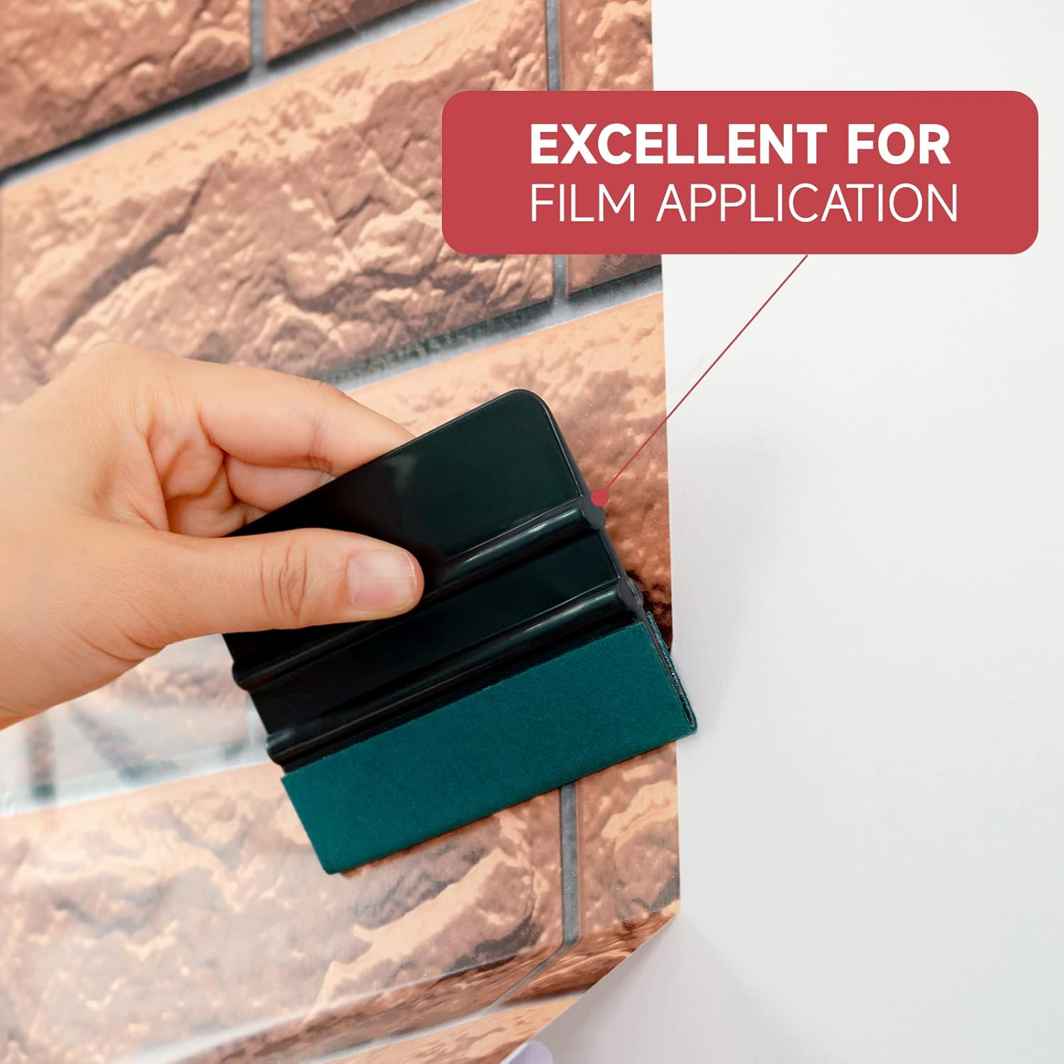 FOSHIO 3Pack Black 4Inch Automotive Felt Squeegee for Auto Vinyl Wrap Window Tint Tool Wallpaper Tool image number 4