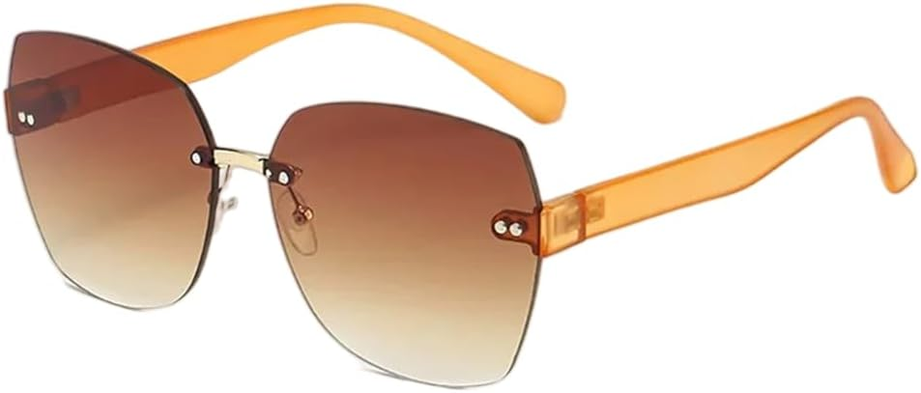 Fashion Rimless Sunglasses Women Gradient Sun Glasses Luxury Trimming Frameless Eyeglasses Ladies(B) image number 3