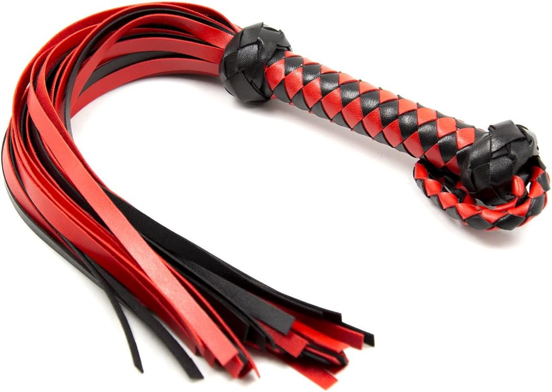 Horse Red Whip Horse Whip Riding Crop Equestrian Faux Leather Whip Horse Equipment Whip Training Horse Riding Whip 23 Inch image number 1
