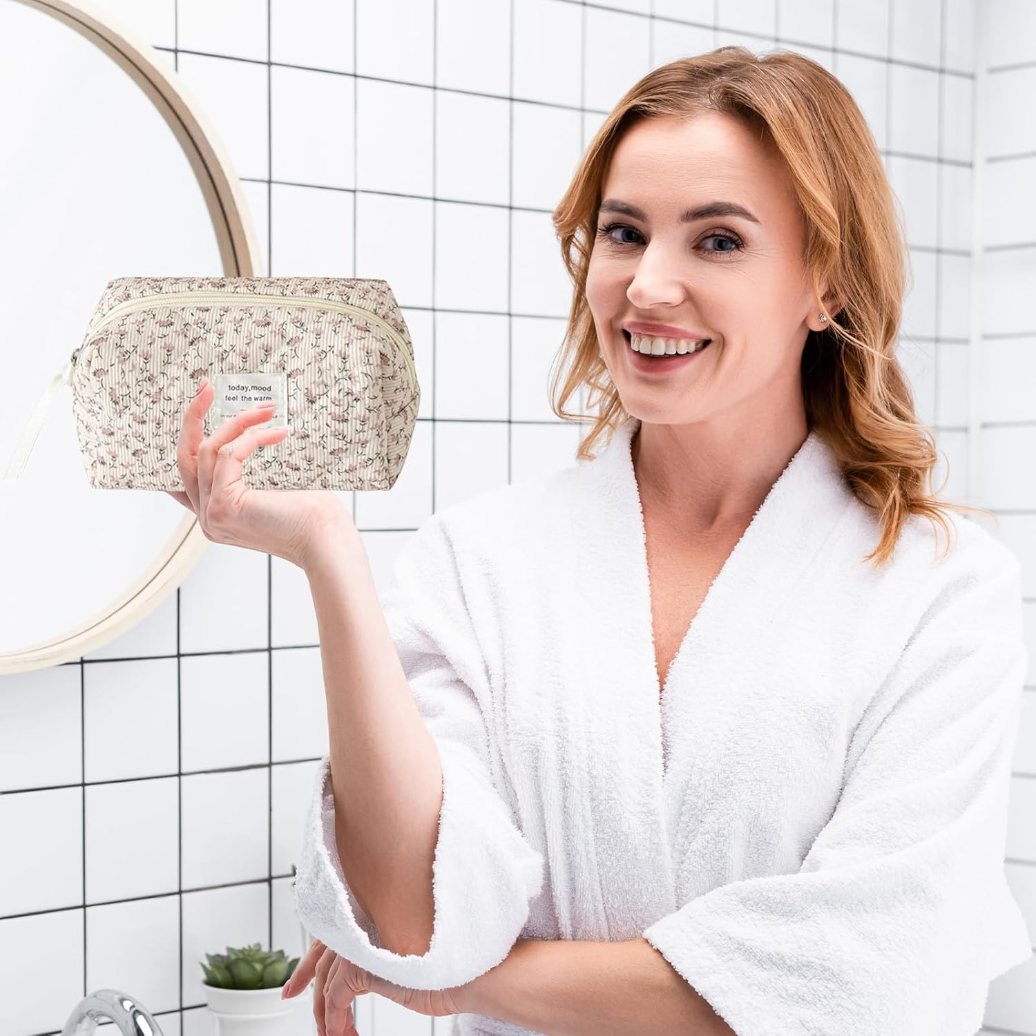 HTTDSLF 2 Pieces Small Cosmetic Bag, Cord Makeup Bag for Women, Cosmetic Bag, Multifunctional, Travel Toiletry Bag, Toiletry Bag, Makeup Bag, Birthday Gift for Women image number 3