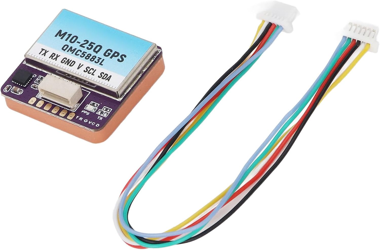 GPS Module M10-25Q Advanced with Compass QMC5883L, 10 Hz Frequency Output, Exact Speed and Location for Drone Racing Competitions image number 2