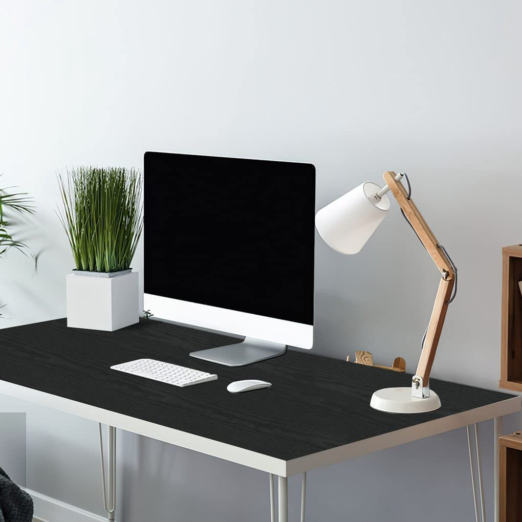 Arthome Black Wood Paper 43.5X610Cm Self-Adhesive Removable Wood Peel and Stick Wallpaper Vinyl Decorative Wood Plank Film Vintage Wall Covering for Furniture Surface Easy to Clean&hellip; image number 4