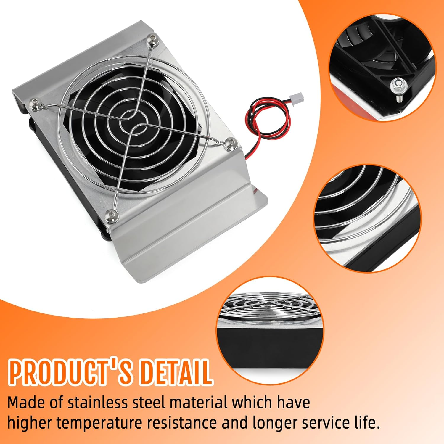 Fridge Fan Refrigerator Cooling Fan 12V 92Mm Stainless Steel Fan Bracket Replacement for Kings 85L Upright Fridge Fit Rv/Camper &ndash; Enhanced Durability & Heat Dissipation image number 2