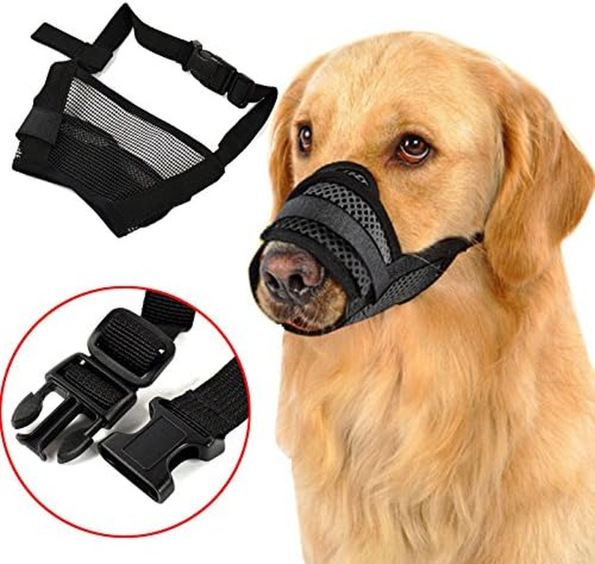 Dog Muzzles Muzzles for Dog, Best to Prevent Biting, Chewing and Barking Anti-Biting Barking Muzzles Adjustable Dog Mouth Cover or Small Medium Large Extra Dog (Large, Black) image number 2