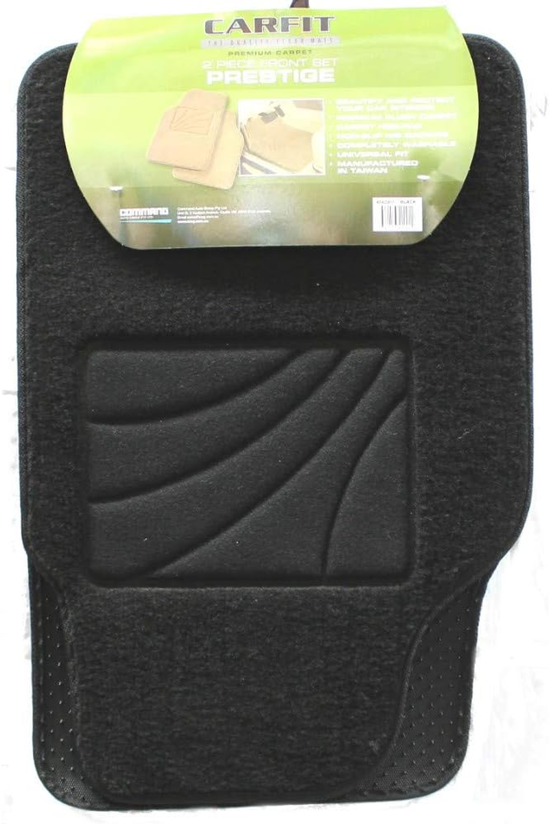 Carfit Prestige Carpet Front Car Floor Mat 2 Piece Set - Black