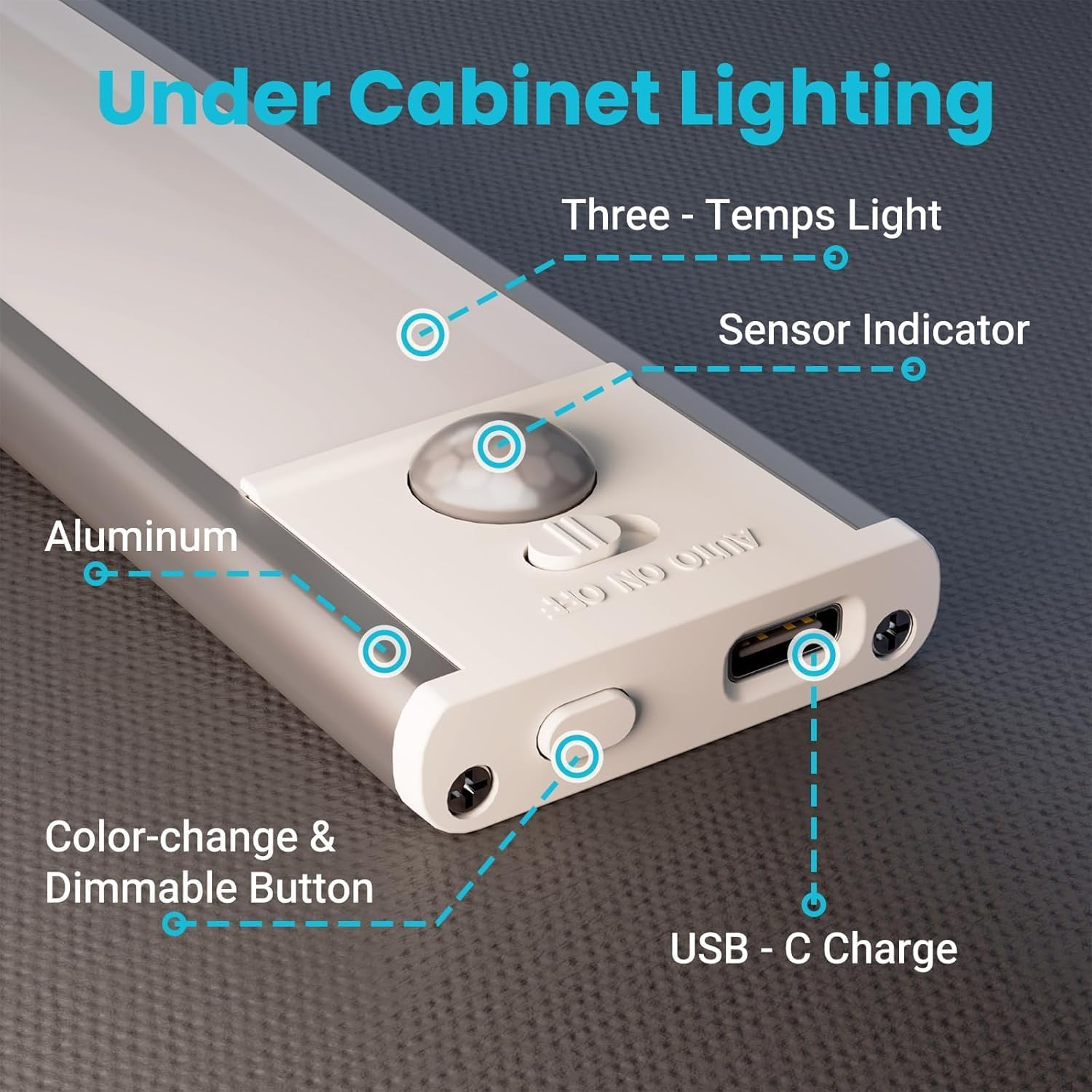 Roagoway under Cabinet Lighting, 2-Pack 40Cm Motion Sensor Lights with 1500Mah Battery, Magnetic Mount Automatic Light for Cabinet Kitchen Bedroom Hallway Indoor image number 5