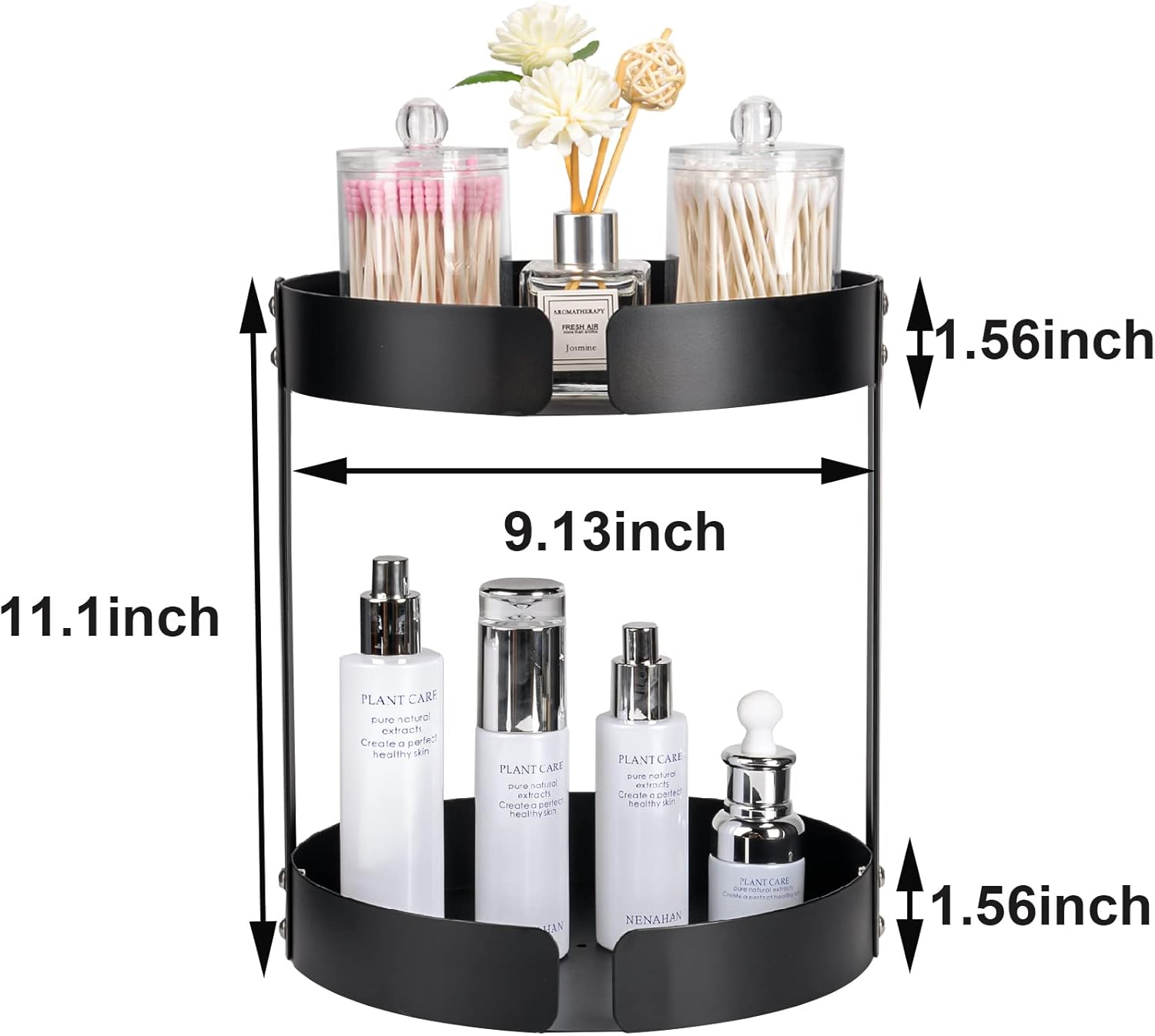 2 Tier Bathroom Countertop Organizer, Stainless Steel Sink Storage Shelf, Waterproof and Rustproof, Premium Counter Rack Vanity Tray with Non-Slip Mat for Perfume, Makeup, Coffee image number 6