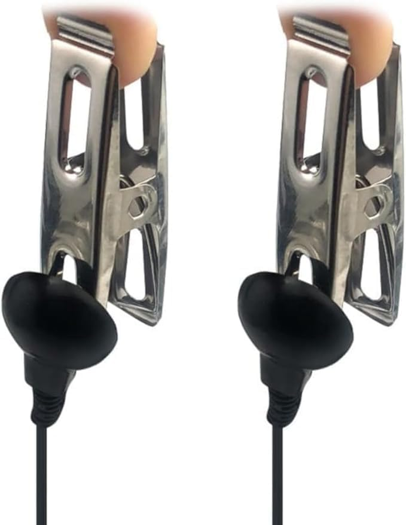 Electric Shock Nipple Clip Chain Adjustable BDSM Nipple Clamps Nipple Toy Nipple Clamps, Sex Toy Nipple for Adult Women Sex Toys （Requires Two AAA Batteries Installed） image number 1