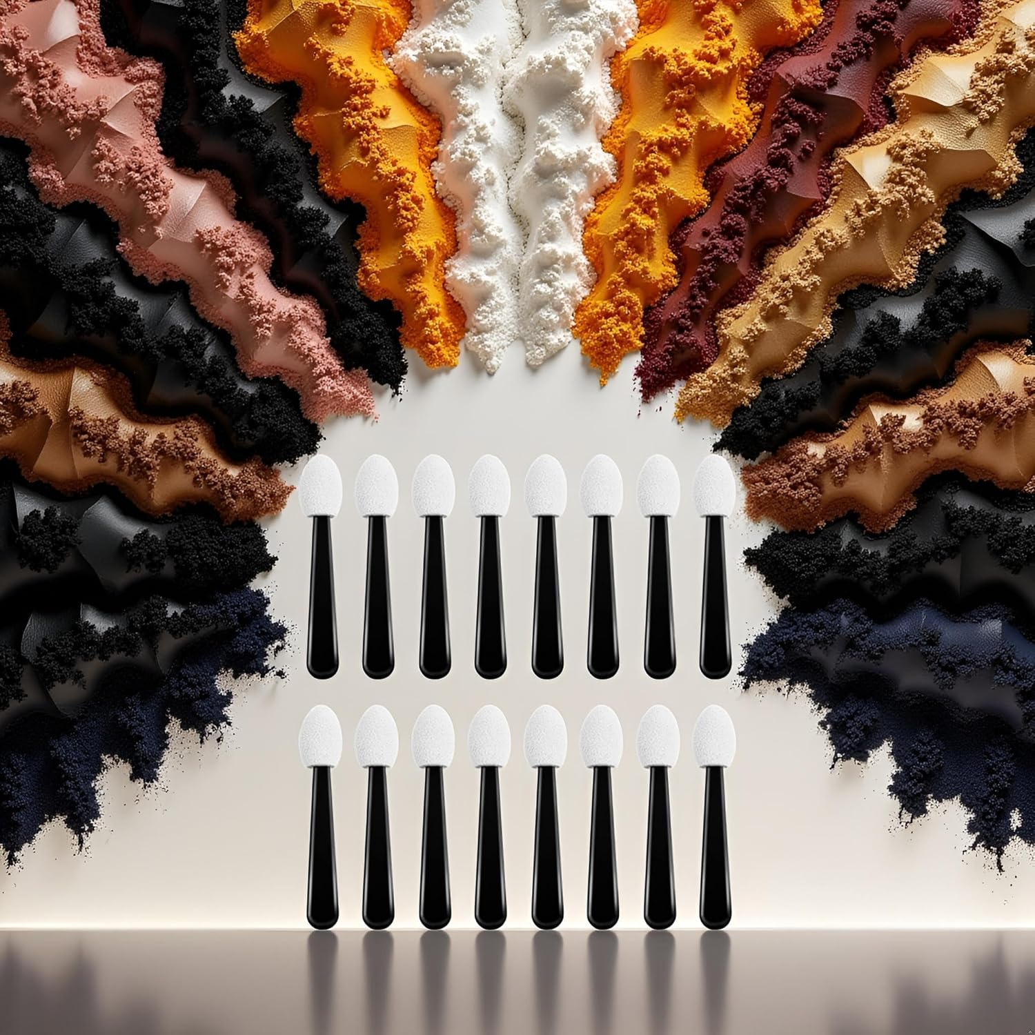 100 Pcs Black White Small Eyeshadow Applicators Eye Shadow Sponge Applicator Sticks Eye Makeup Applicators Sponge Tip Make up Applicators Eyeshadow Brushes Makeup Brushes Tools image number 3