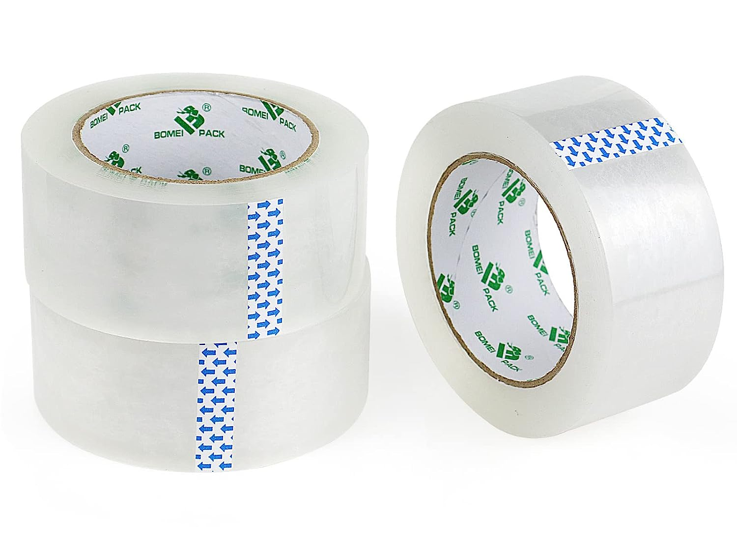 BOMEI PACK Clear Packing Tape, Heavy Duty Packaging Tape for Moving Shipping Sealing and Storage,1.96Mil Thick, 3 Rolls 1.88 Inch X 100M,Total 300M image number 4
