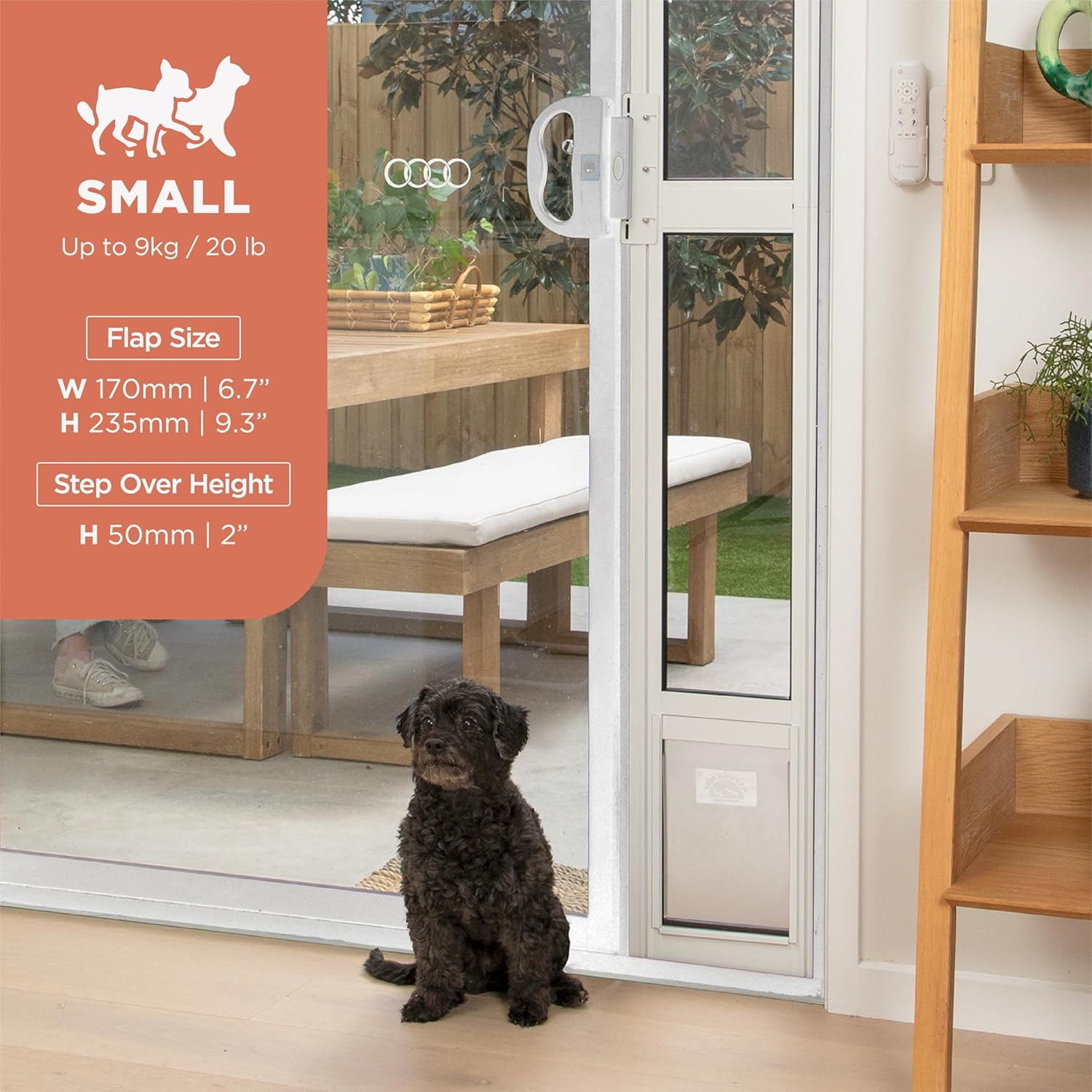 Small White Glass Patio Pet Door image number 1