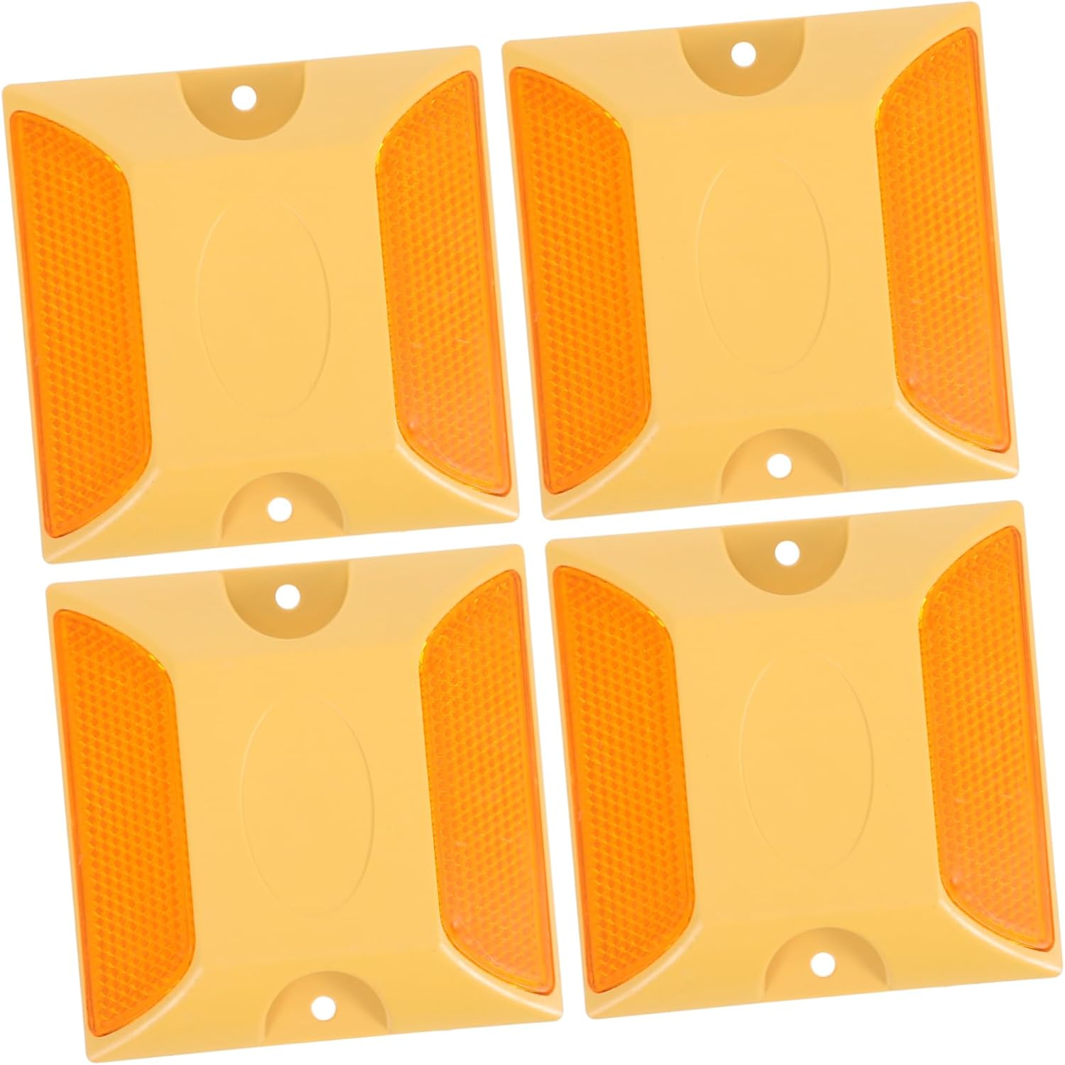 Reflective Road Studs Pavement Markers 4Pcs ABS Raised Plastic Highway Accessories High Visibility Reflectors for Driveway Entrance Night Safety