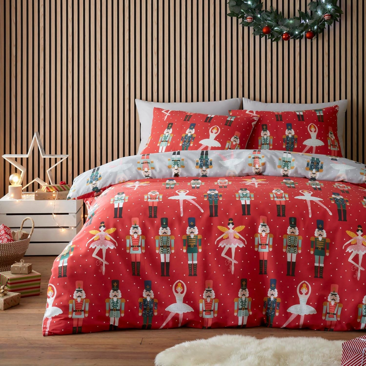Fusion - Nutcracker - Easy Care Duvet Cover Set - King Bed Size in Red image number 1
