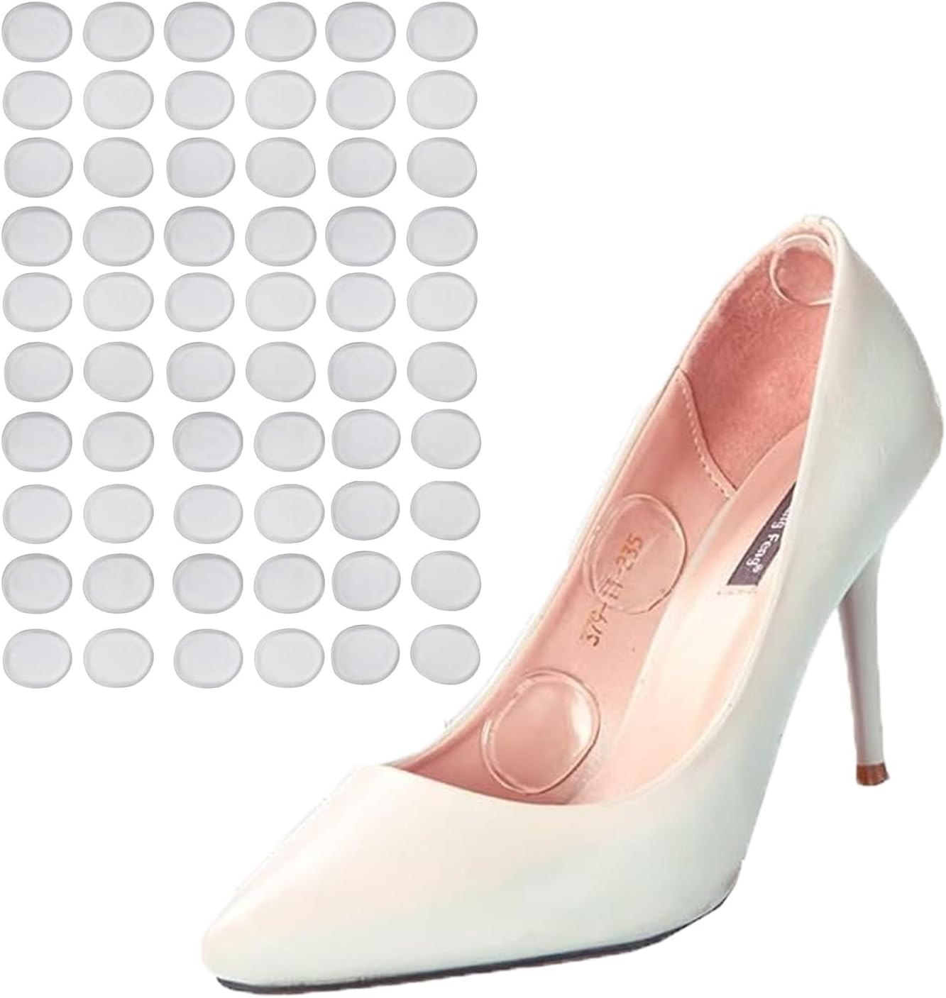 Silicone Gel Shoe Pads, 60 Pieces, Adhesive Blister Cushion Inserts image number 6