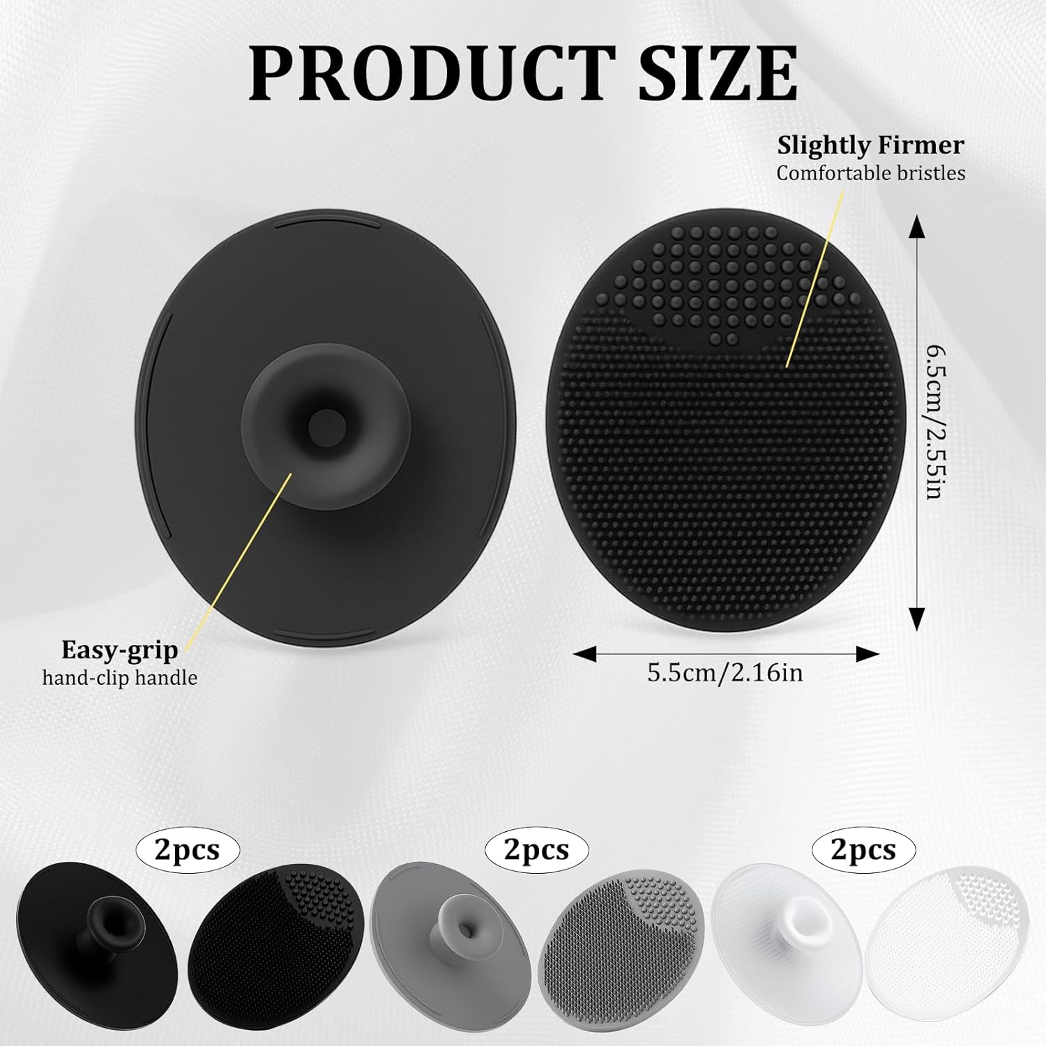 6 Pack Body Scrubber, Body Exfoliator with Soft Bristles, Shower Scrubber for Dry Brushing and Gentle Exfoliation, Back Scrubber for Men and Women image number 3