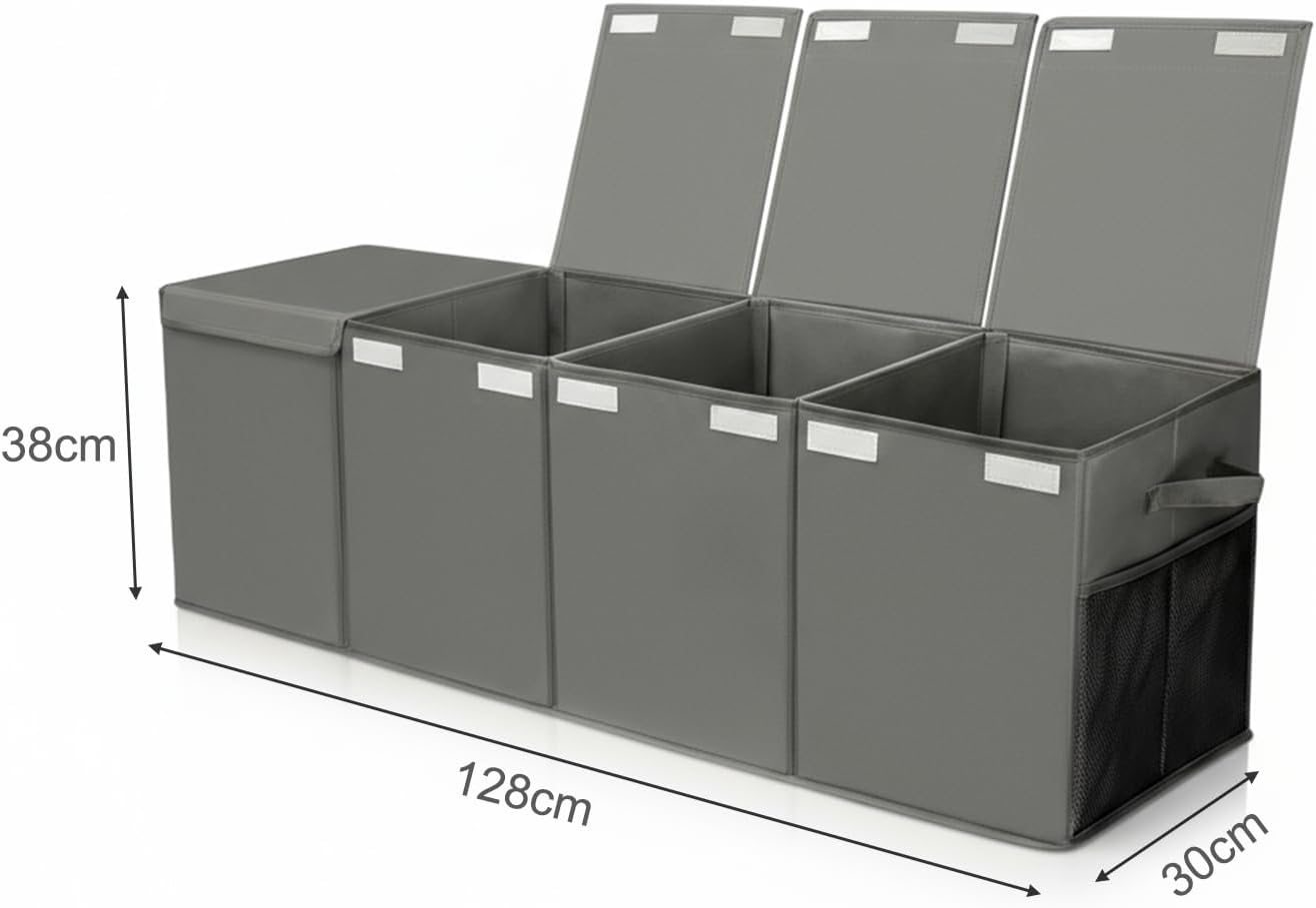 Extra Large Toy Box Storage,Collapsible Kids Toys Boxes Organizer Bins Baskets,Plush Toy Baskets for Kids, Toy Bin Container with Lid and Handles for for Living Room, Nursery, Playroom, Closet. (Grey) image number 5