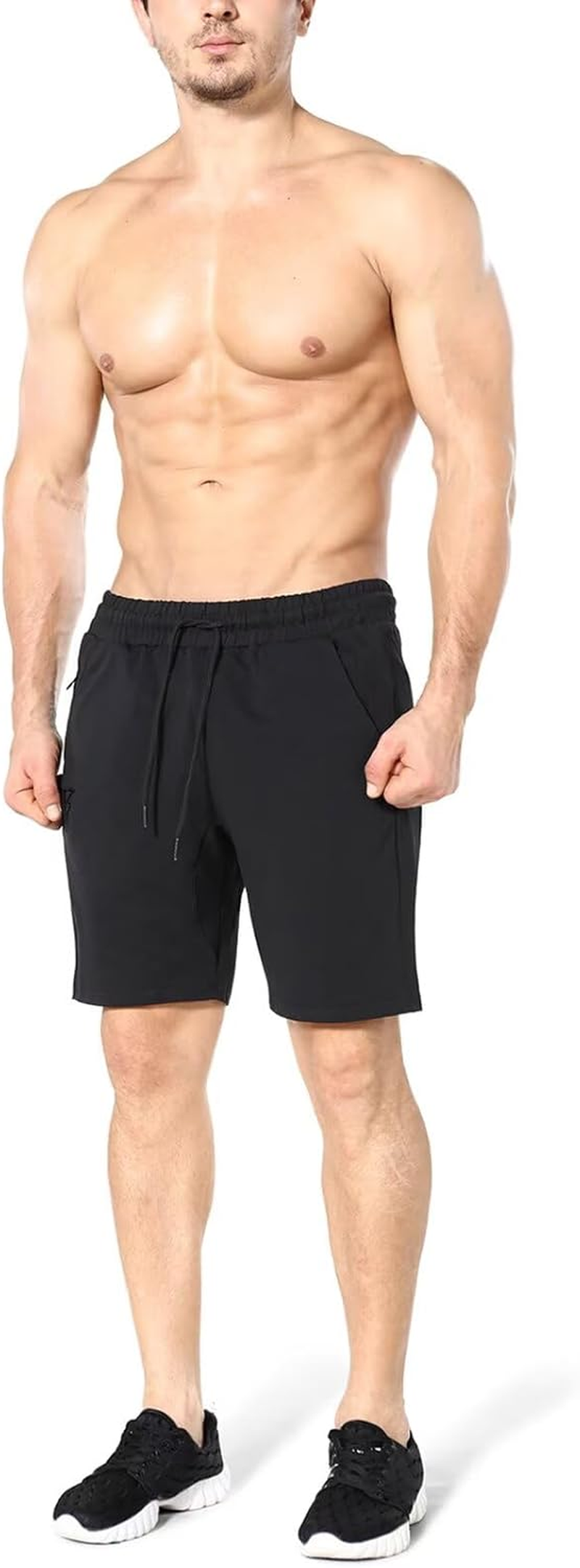 ZENWILL Mens Gym Running Shorts, Workout Athletic Bodybuilding Fitness Shorts with Zip Pockets image number 5