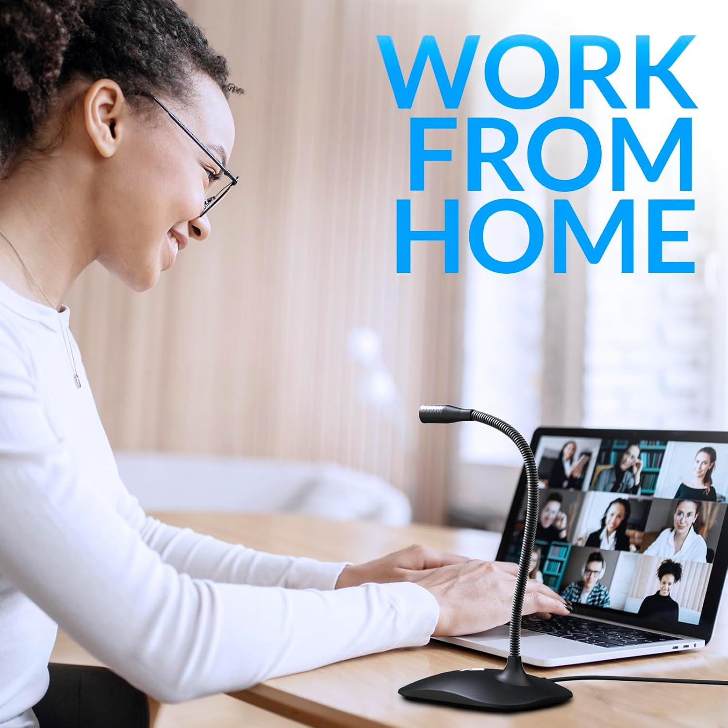 KLIM Talk USB Desk Microphone for Computer - New - Compatible with Any PC Laptop Mac PS4 - Professional Desktop Mic with Stand - Recording Gaming Streaming Youtube Podcast Mics image number 3