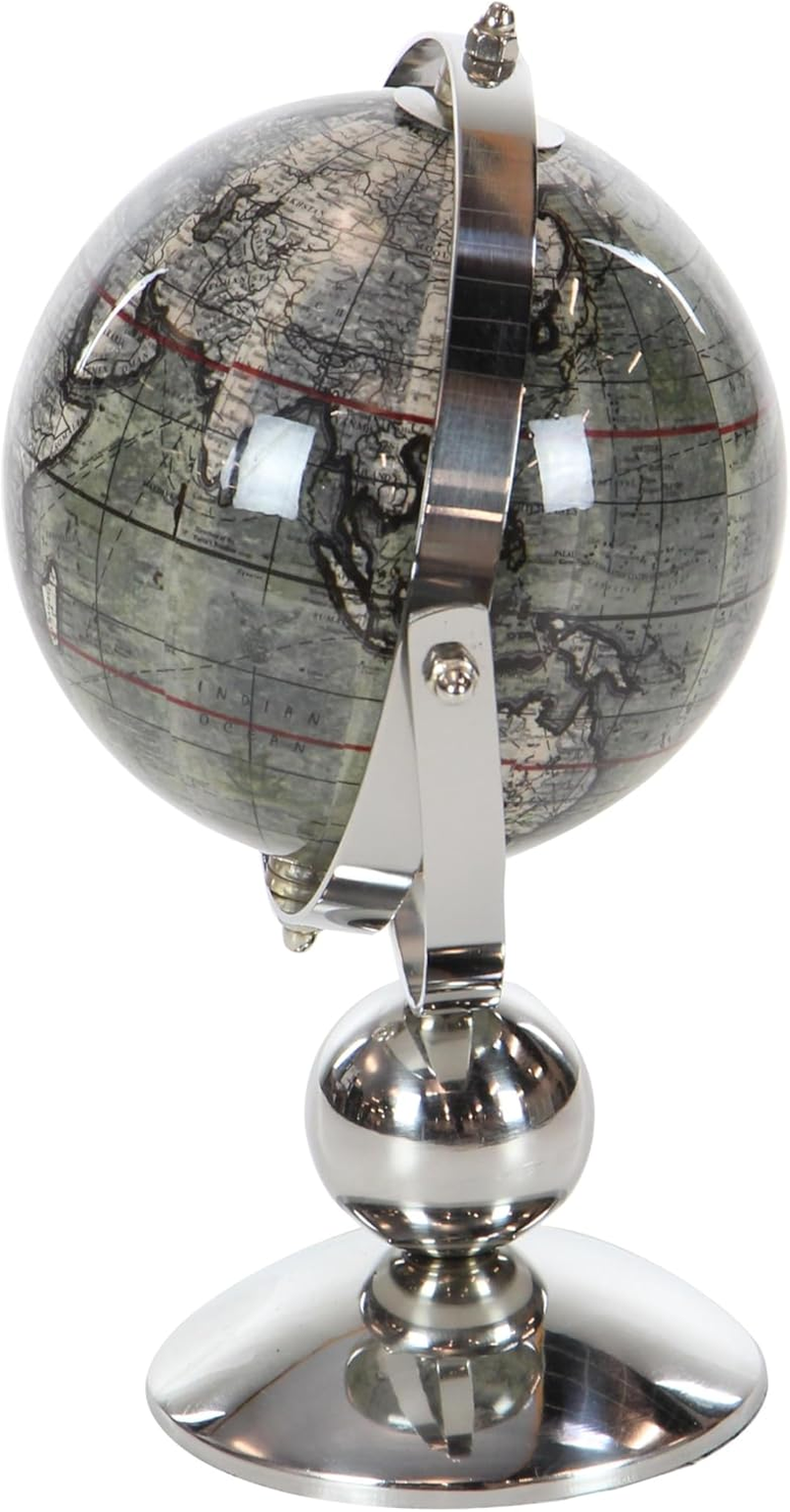 Deco 79 Stainless Steel Globe, 8" X 5" X 9", Silver image number 5