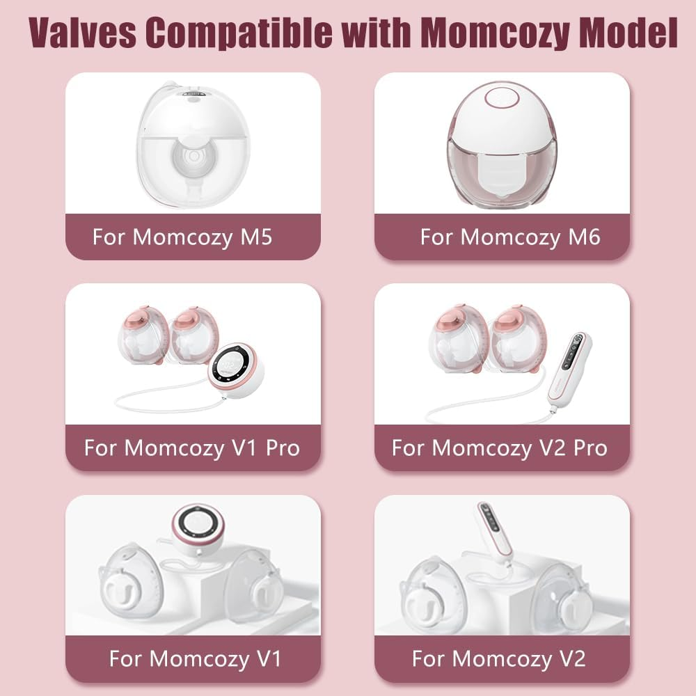 6PCS Duckbill Valves Compatible with Momcozy M5/M6 Wearable Breast Pump, Replacement Pump Parts Accessories Compatible for V2 Pro/V1 Pro Hands Free Breast Pump Parts, Not Original Mom Cozy Accessories image number 5