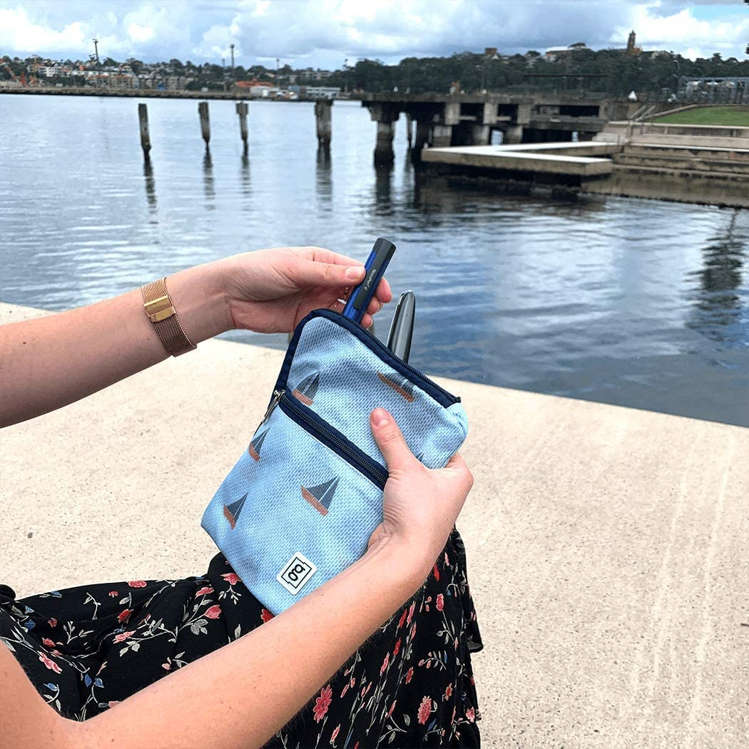 Glucology Insulin Cooler Wallet XL for 5 Pens &ndash; Keeps Medication Cool for 36+ Hours | Travel Essential with Front Pocket for Diabetes Supplies | No Ice or Batteries Needed | Zipper Wallet (Boats) - Red image number 5