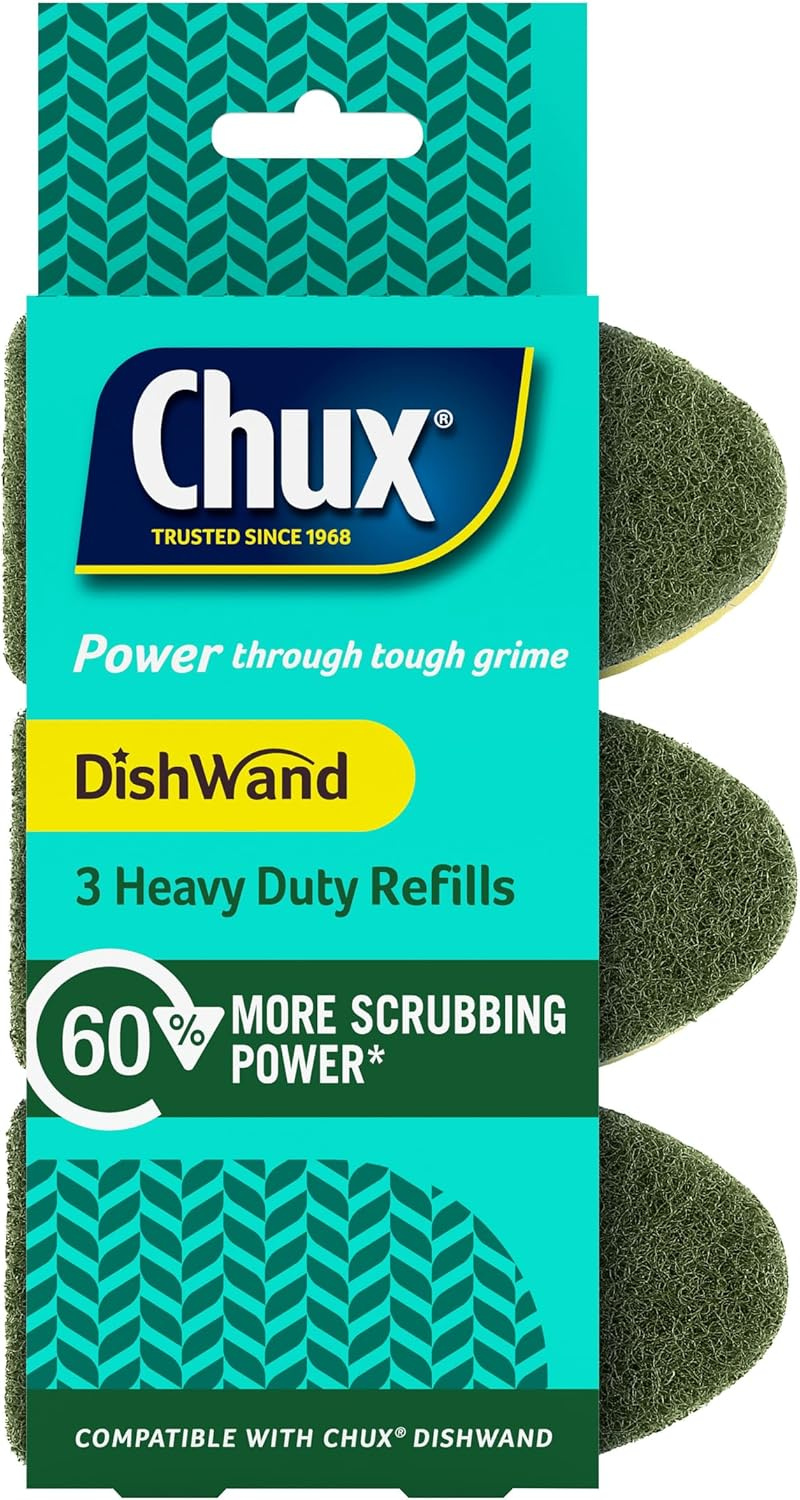 Chux Heavy Duty Dishwand Sponge Scourer Refills (Pack of 3)