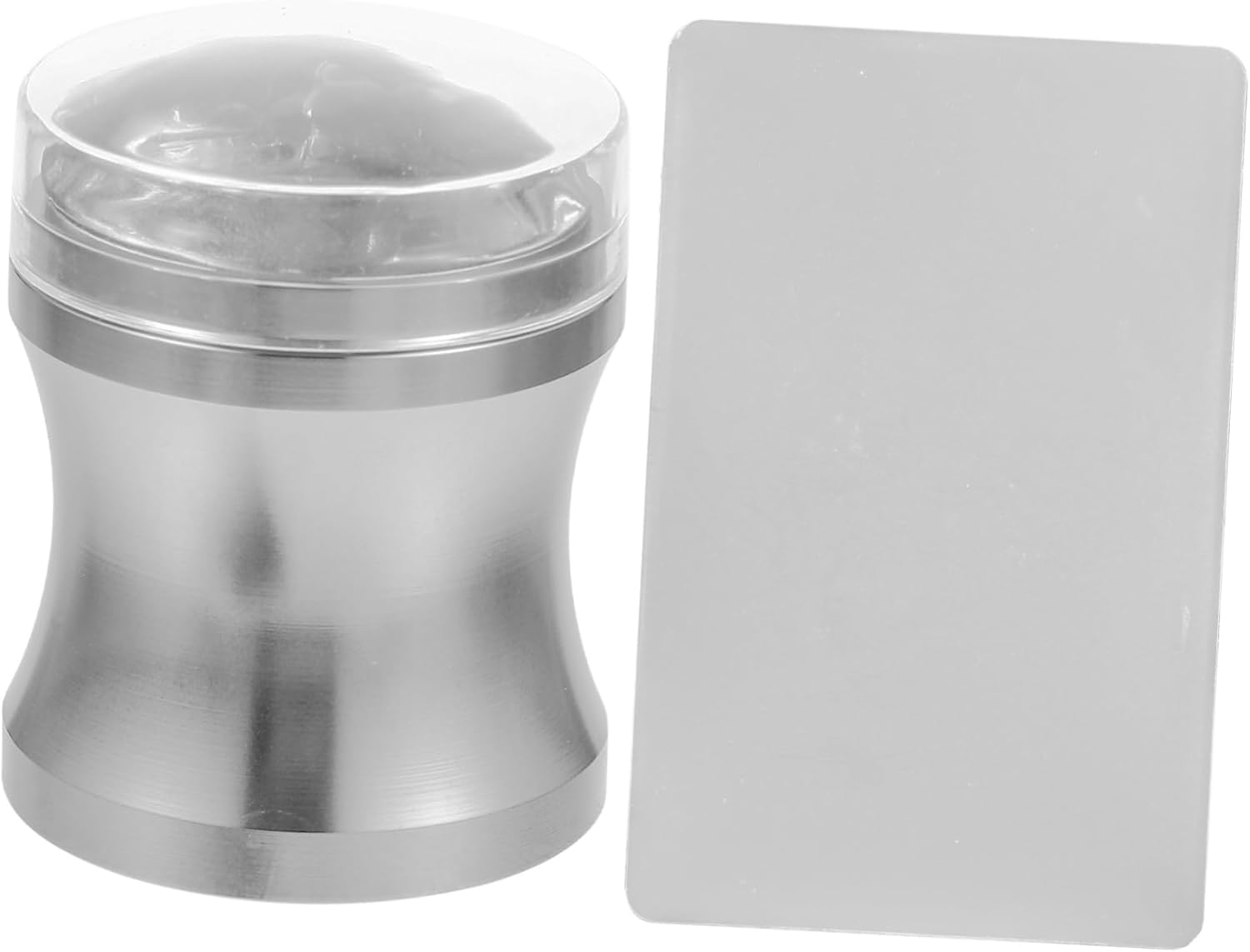 GANAZONO Silicone Nail Stamper Set 2Pcs Large Head Nail Art Stamping Tools for Manicure Scraper Suitable for Home Use