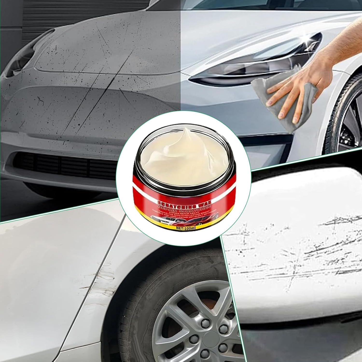 Scratch Remover for Vehicles | 100Ml Deep Scratch Remover for Cars - Long-Lasting Coating Restorer with Sponge Cleaner Paint Solution for Marine Auto Automotive RV Interior Exterior image number 1