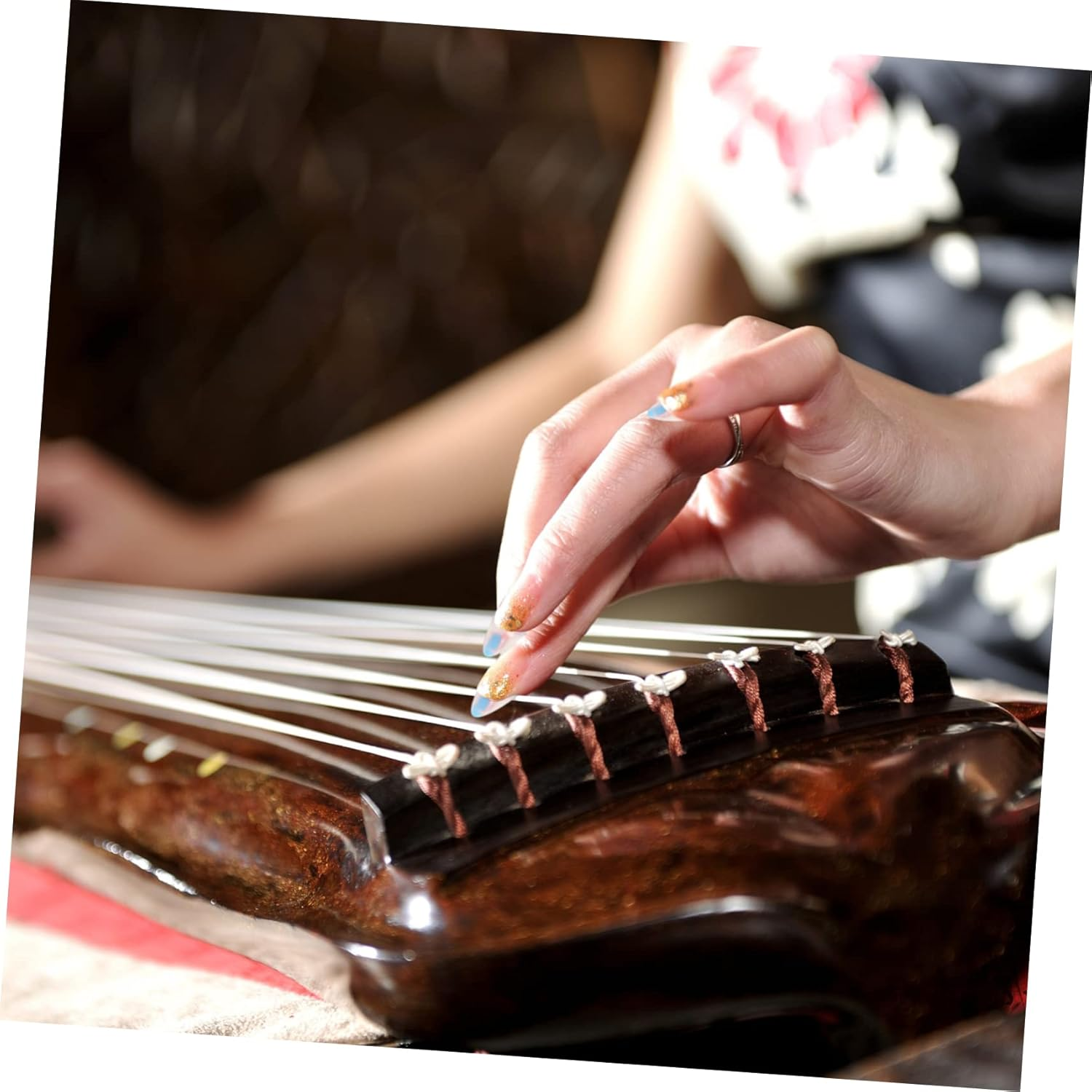 Vaguelly 8Pcs Guzheng Nail Covers Soft Comfortable Fingertip Protectors for Musical Instruments Double-Sided Medium - Multi image number 7