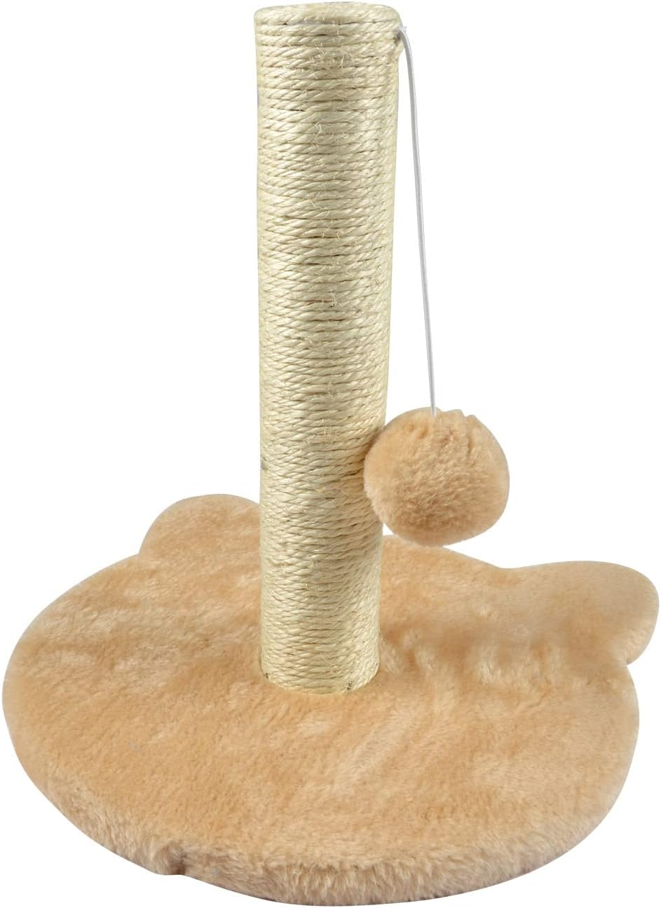 Kitten Tree with Cat Head Base Toy Height 33 Cm Ecru