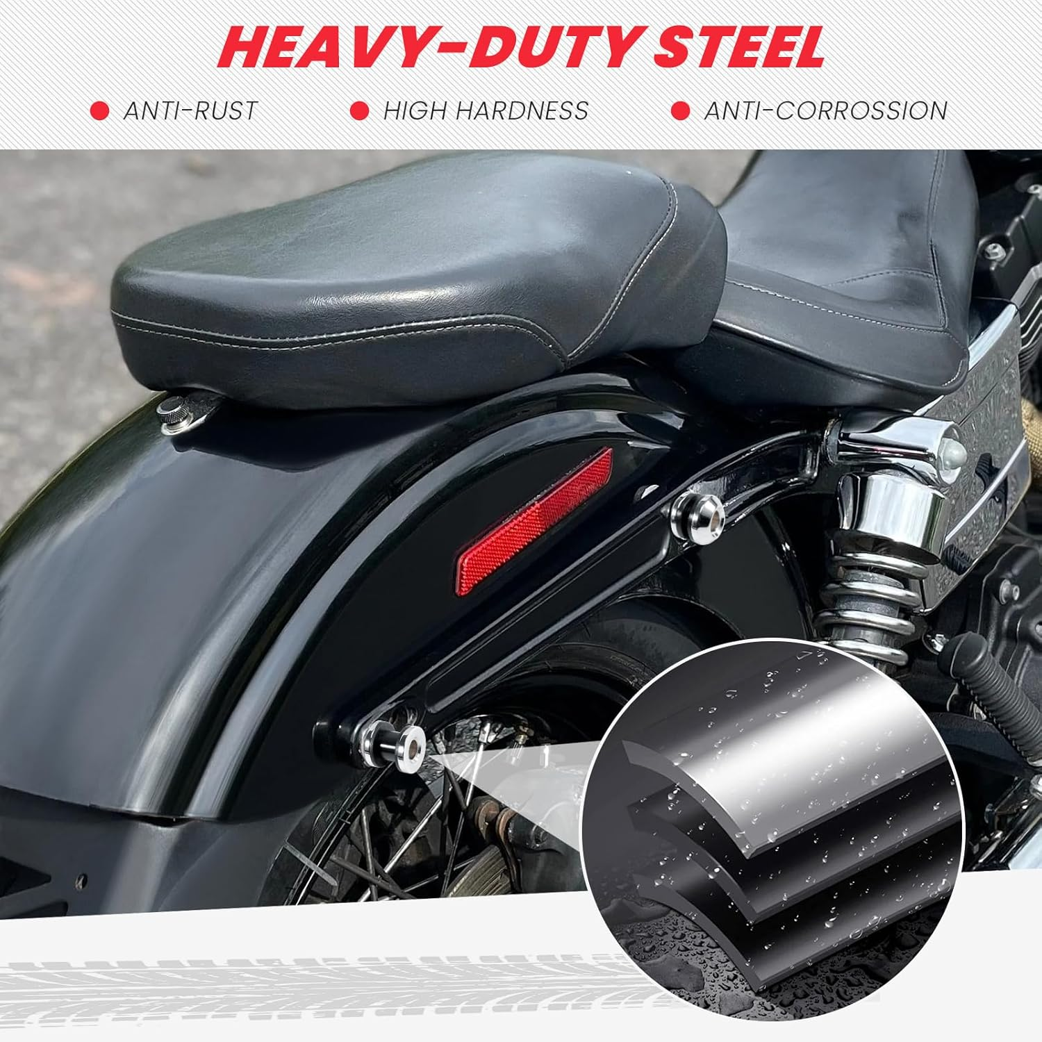 2006-2017 Passenger Backrest Sissy Bar Docking Hardware Kit Compatible with Harley Davidson Dyna Fat Bob Street Bob Low Rider Super Glide Wide Glide FXDL FXDF FXDWG Models Chrome image number 5