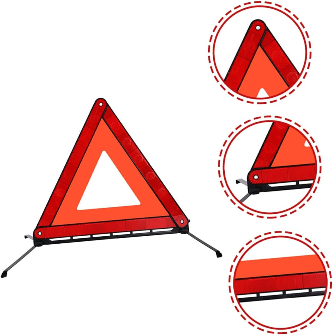 Hohopeti Reflective Warning Triangle Emergency Sign Foldable 3-Foot Roadside Safety Indicator for Cars and Trucks Portable Car Emergency Accessory image number 3