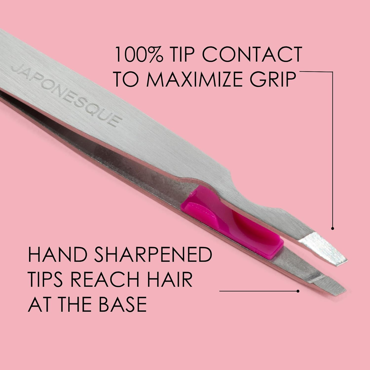 Japonesque Smart Guide Slant Tweezers &ndash; Precision Eyebrow Plucking Tool with Slant Tip, Stainless Steel Hair Removal image number 4
