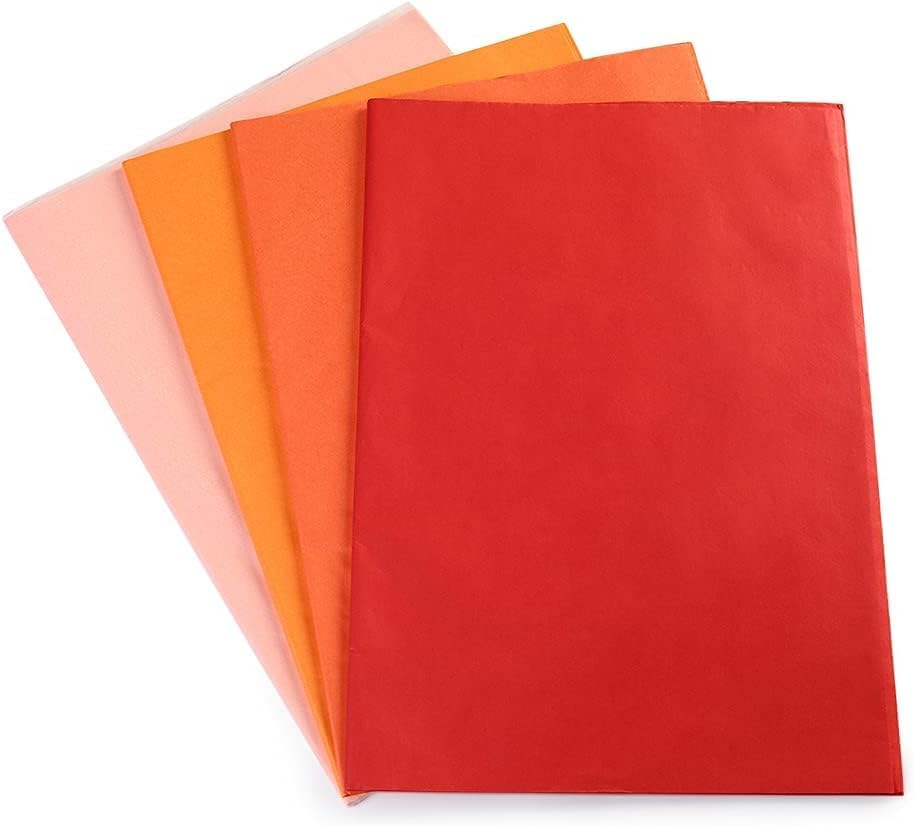160Pcs Multi-Color Tissue Paper Sheets 50X35Cm - Perfect for Weddings, Birthdays, DIY Crafts, and Holiday Decor (Red Series) (Red Series) image number 5