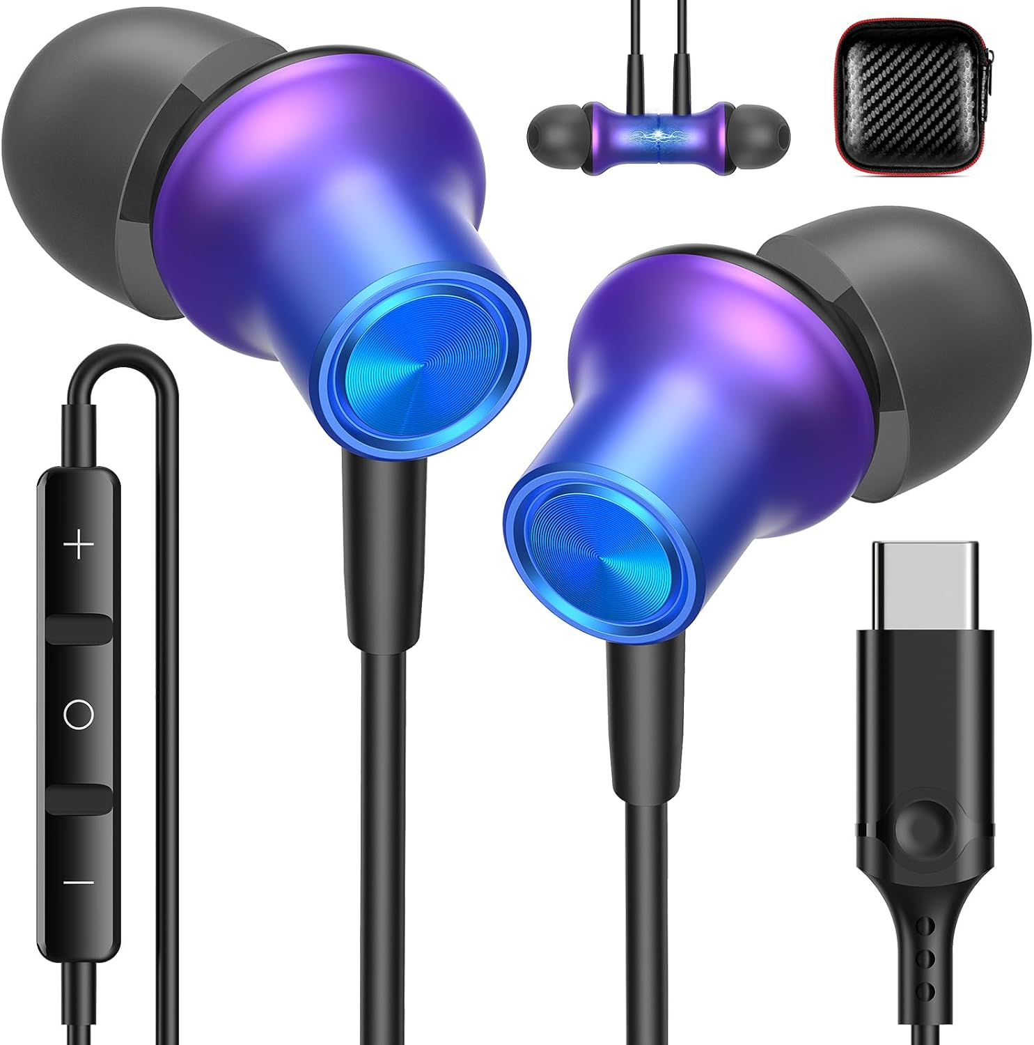 USB C Headphones USB Type-C Earbuds for Ipad 10Th Generation Iphone 16 15 Pro Ipad A16 11Th Gen Wired Earphones with Microphone Volume Control Noise Isolating Hifi Stereo Headset for Google Pixel 9A image number 6