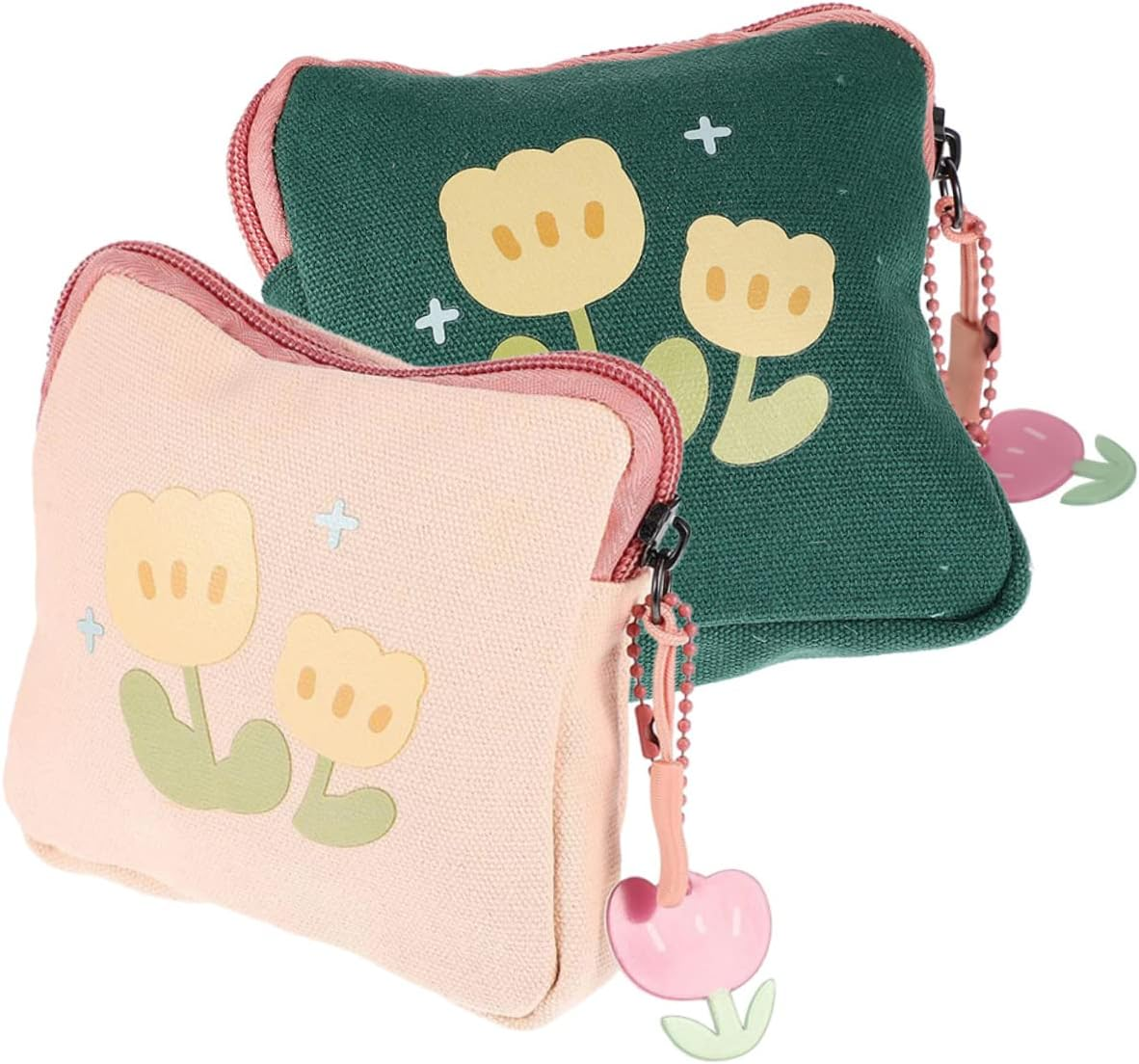 Healeved 6Pcs Sanitary Napkin Organizer Portable Period Bag Sanitary Pad Pouch Zipper Money Pouch Small Tampon Storage Bag for Travel Use