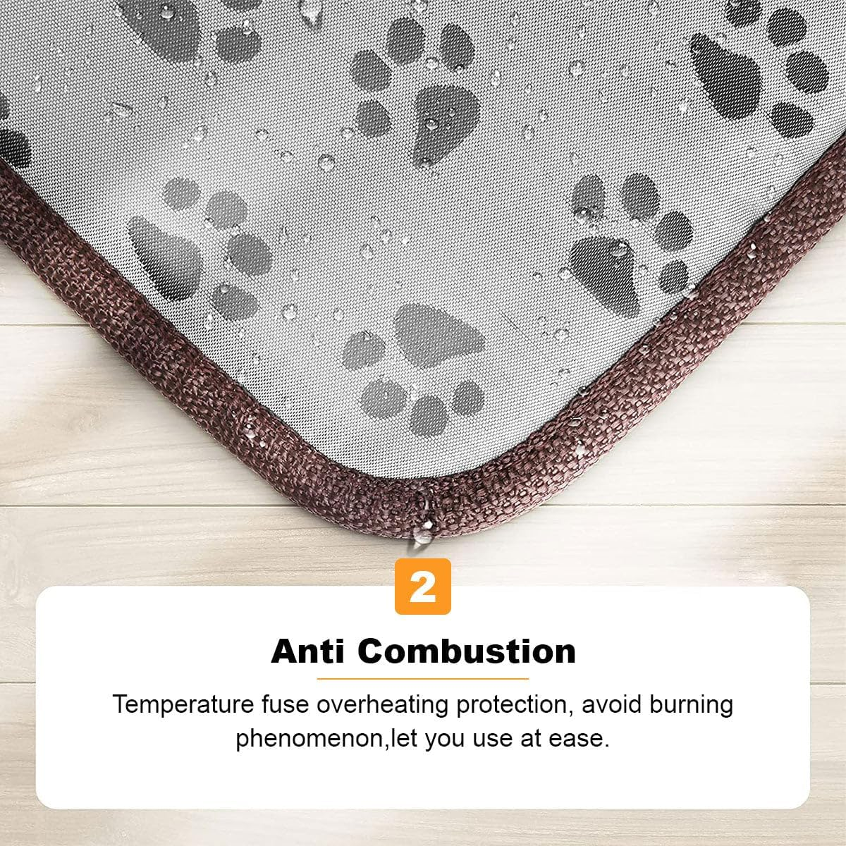 STEXX Pet Heating Pad Paw 45X45Cm Pet Electric Heat Mat, for Dog Cat House, Waterproof, AU Plug image number 2