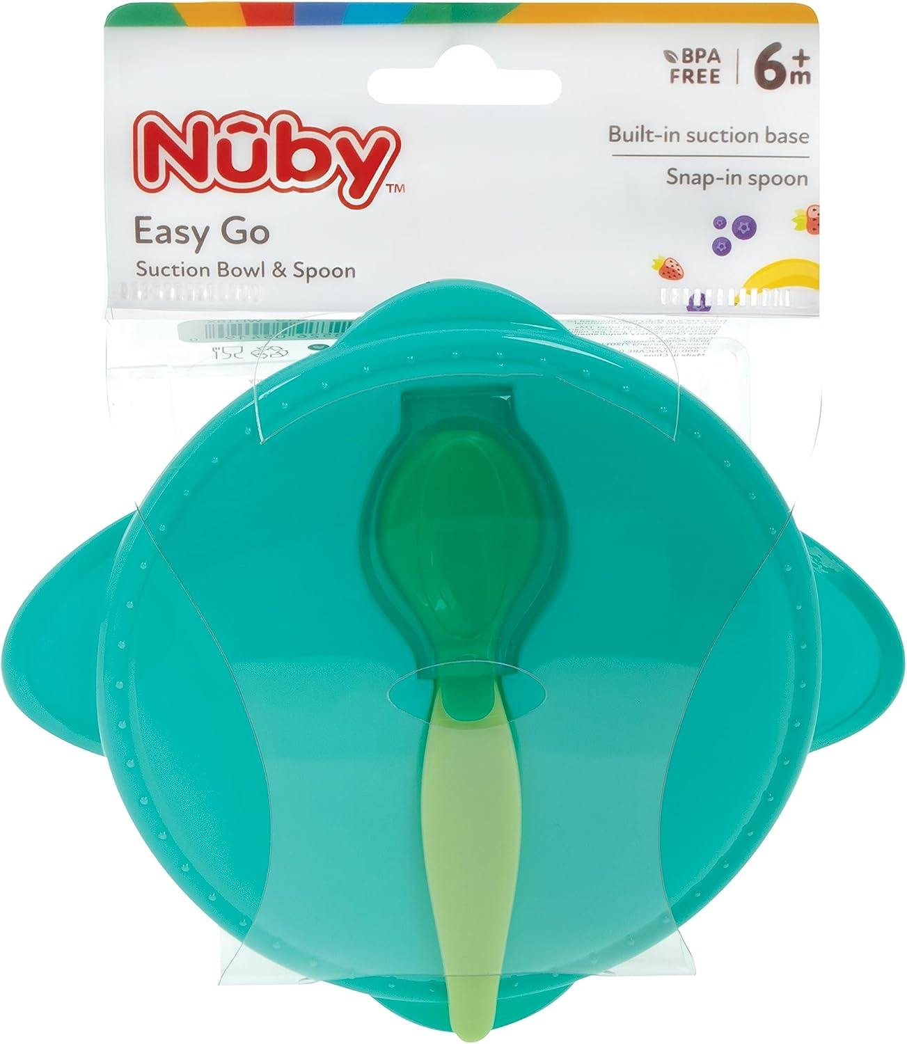Nuby Easy Go Suction Bowl with Lid and Snap-In Spoon, Colors May Vary image number 5
