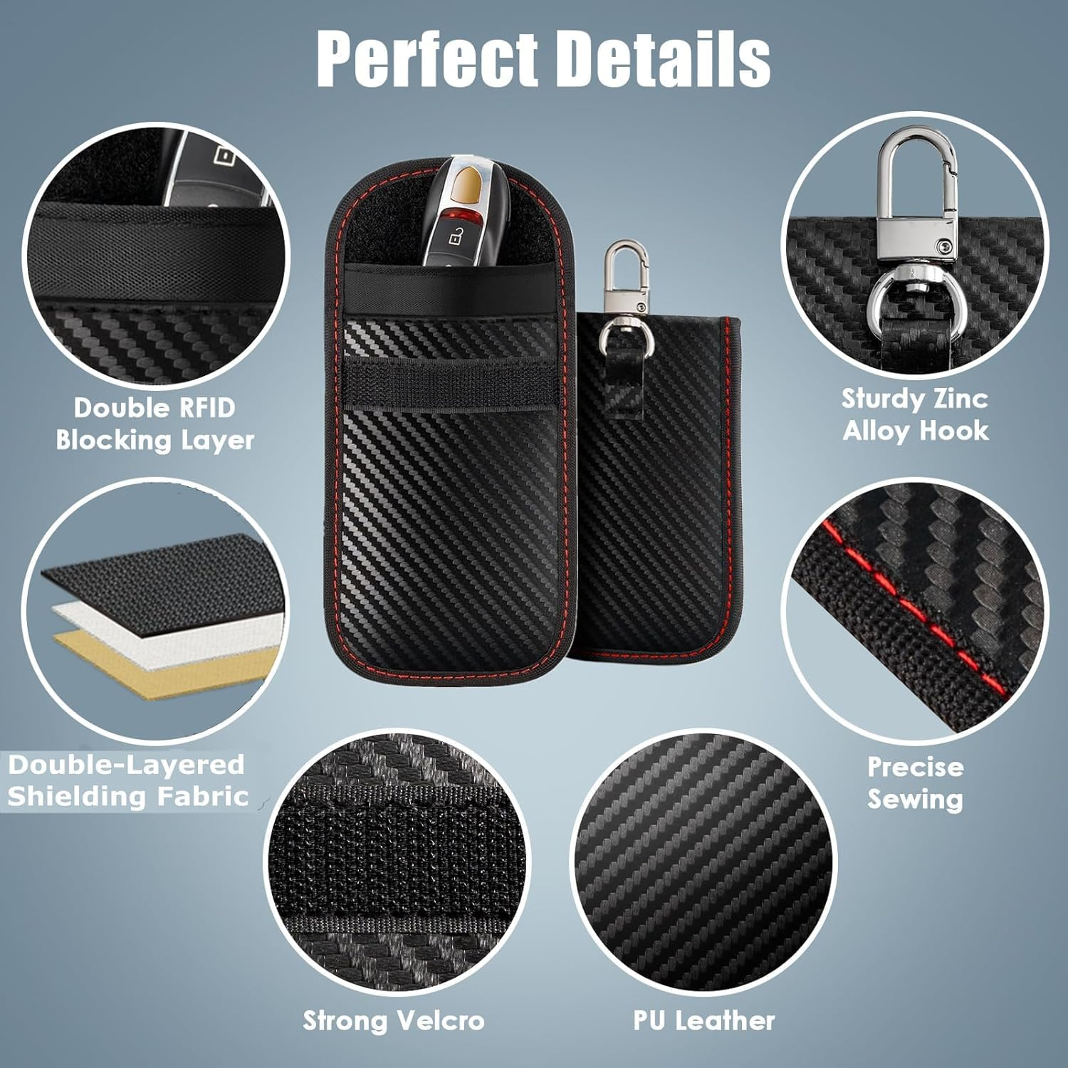 Faraday Bag, 4 Pack Key Fob Signal Blocker Pouch Faraday Bag for Car Keys,Key Fob Protector Key Fob Pouch Waterproof Faraday Key Fob Protector (3.15"X5.12") image number 1