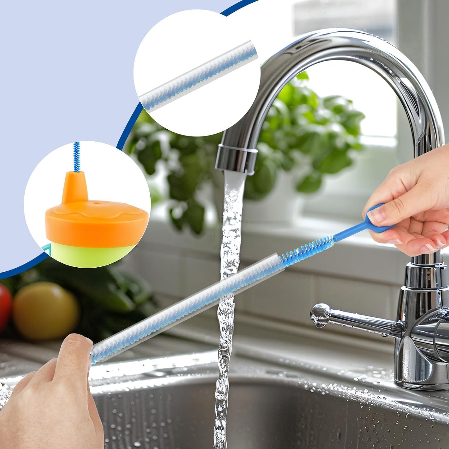 Straw Cleaner Brushes for Stanley, 12.4In Extra Long Full Bristles Replacement Coverage Reusable Straw Brush Cleaning Accessories for Water Bottles Glass Pipe Sippy Cup(4Pcs) image number 3