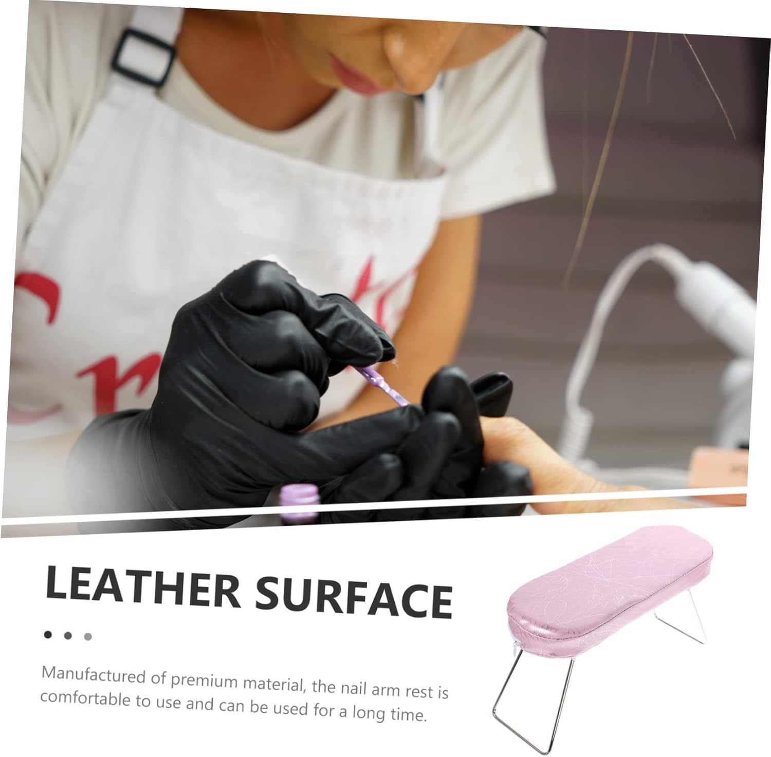 Healeved Nail Hand Rest Pillow Comfortable Nail Arm Support for Manicure for Enhanced Client Easy to Clean Material for Home And - White image number 7