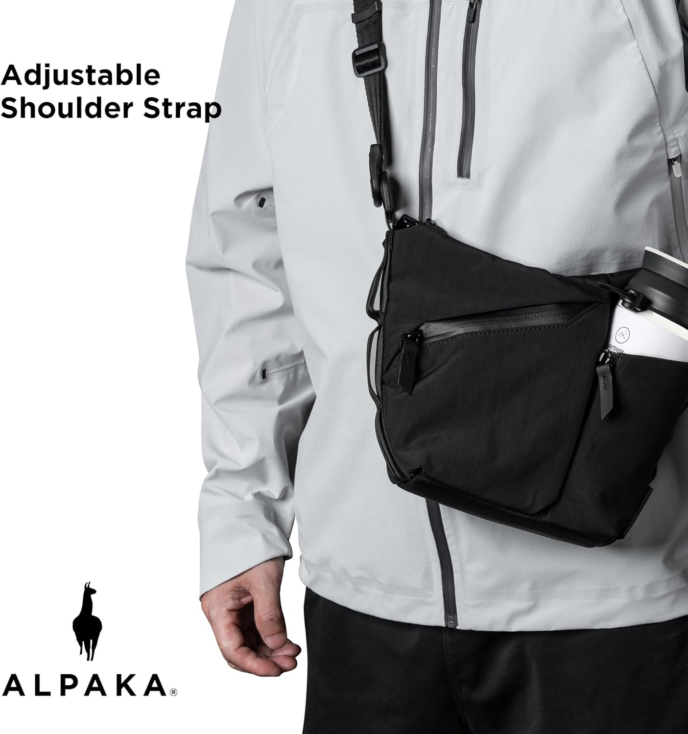 ALPAKA Flow Satchel Mini 2L - Crossbody Bag, Water Resistant Shoulder Bag, Expandable Bottle Pocket, YKK Zippers, Key Tether image number 3