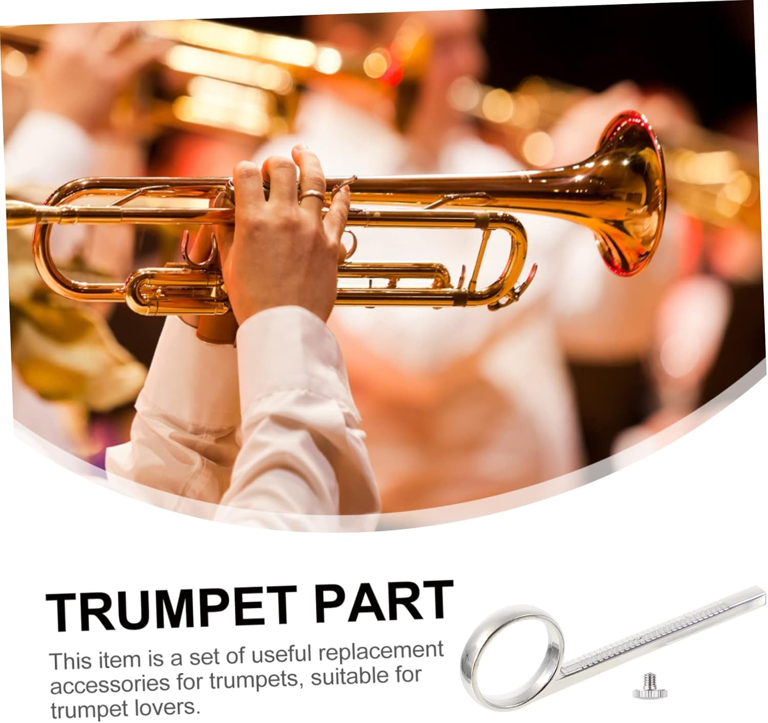 Vaguelly 1 Set Small Finger Ring Trumpet Finger Ring and Screw Trumpet Slide Replacement Trumpet Accessory Recorders Trumpet Ring Replacement Trumpets Instruments Trumpet Part Silver Copper image number 4
