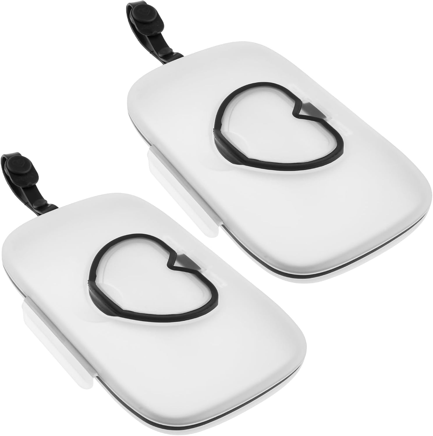 2Pcs Wipes Dispenser Portable Baby Wipes Holder Reusable Wipes Case with Sealing Design Lids Refillable Plastic Wipe Container Box for Baby Adult Bathroom Travel image number 2