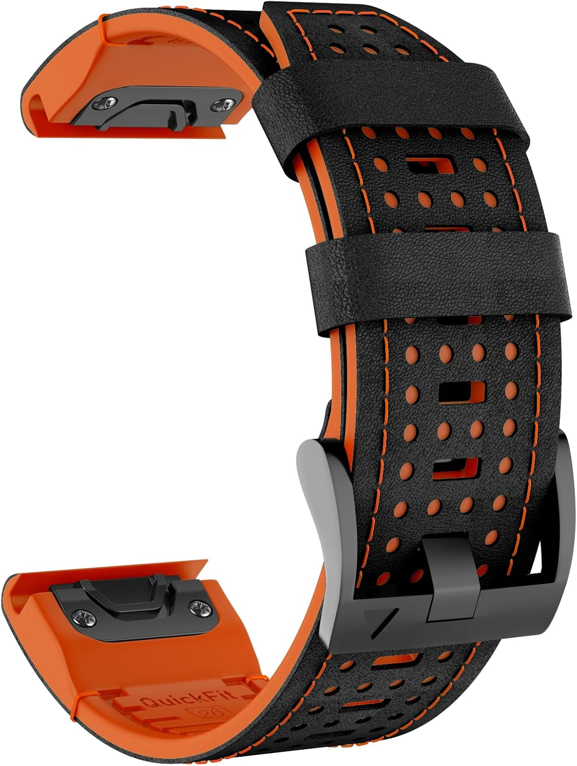 OVERSTEP Leather Bracelet Compatible with Fenix 7X, Soft and Breathable, Compatible with Fenix 7X/Fenix 7 Pro/Fenix 6X/Fenix 5X/Fenix 3