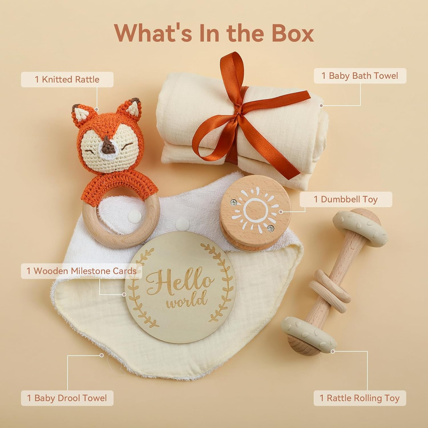 Baby Gift Set for Newborn New Baby Gift Newborn Essentials Bath Set with Blanket Rattle image number 5